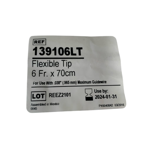 ABBOTT REF 139106LT Flexible Tip 6 Fr x 70cm Exp.2024/01
