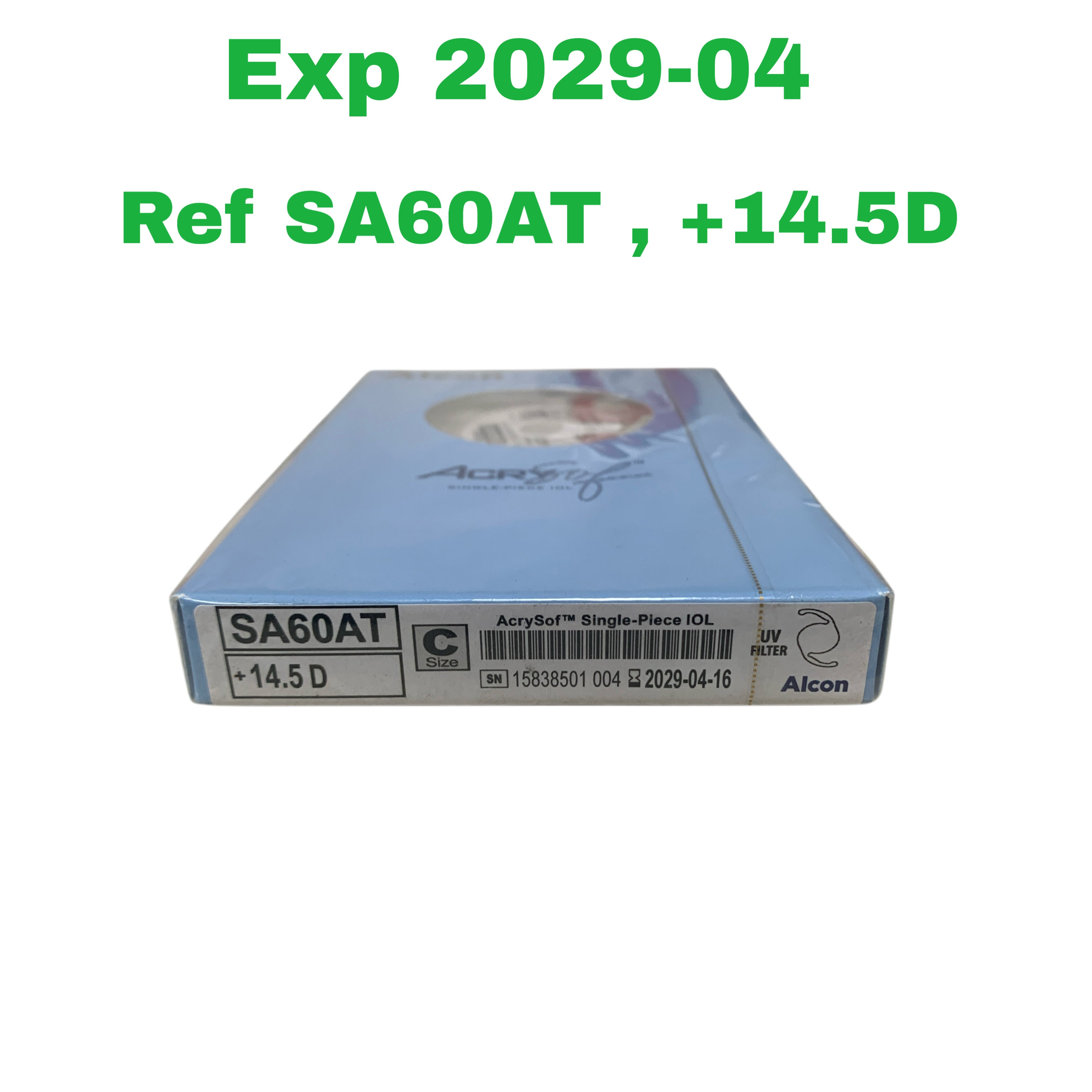 For Sale ALCON SA60AT +14.5 D,C Size AcrySof Single-Piece IOL EXP 2029-04
