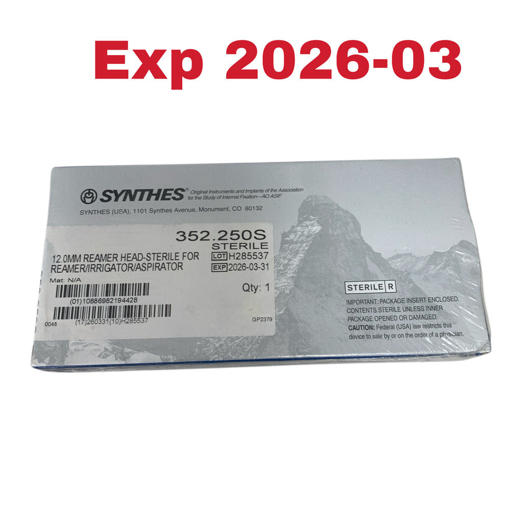 SYNTHES 352.250S 12.0MM RIA REAMER HEAD STERILE Exp 2026 03