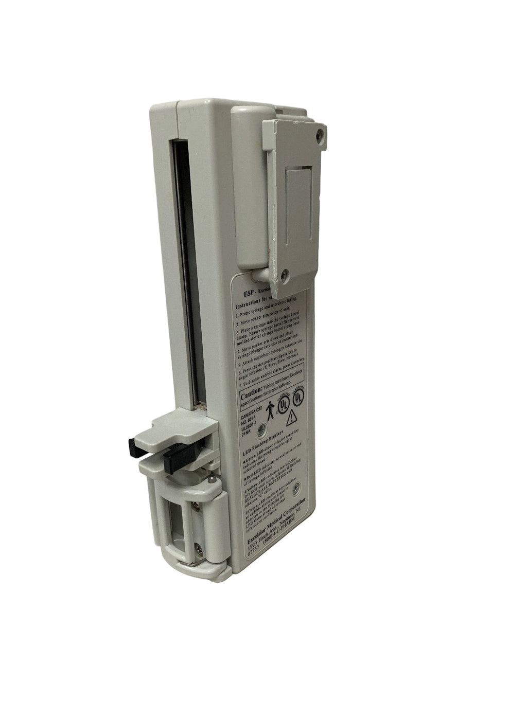 EXCELSIOR ESP60 Syringe Pump Medical Infusion Device with Pole Mount Clamp
