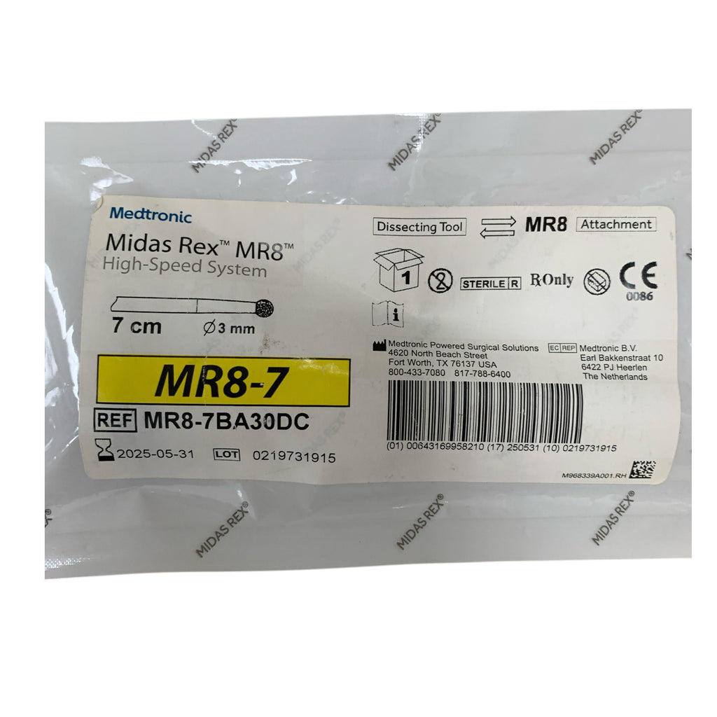 MEDTRONIC MIDAS REX MR8-7BA30DC High-Speed System Dissecting Attachment Tool MR8-7 7 cm 3 mm Exp 2025 05