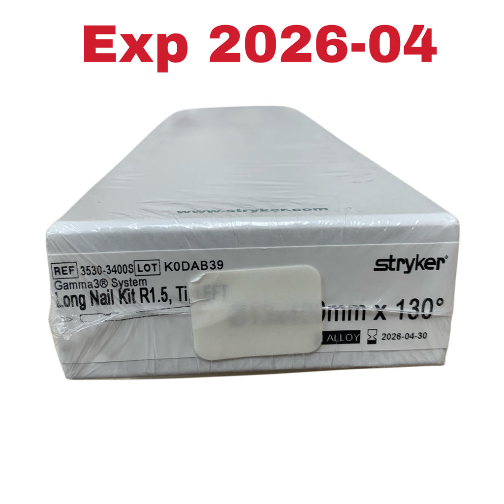 STRYKER 3530-3400S Gamma3 System Long Nail Kit R1.5 Ti Left 13x400mm x 130° Exp 2026 04
