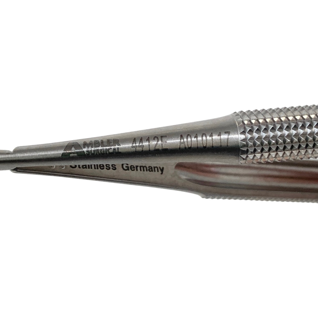 AMBLER REF 4412E Castroviejo needle holder 5 1/8'',curved, 9.0mm smooth jaws, round handle, without lock