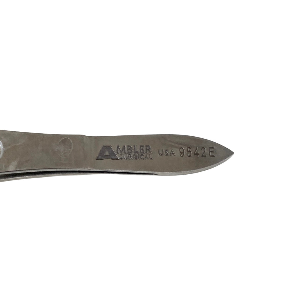 AMBLER REF 9542E Stern-Castroviejo fixation forceps 4 3/8'',0.5mm 1x2 teeth, with lock, flat 3-hole handle