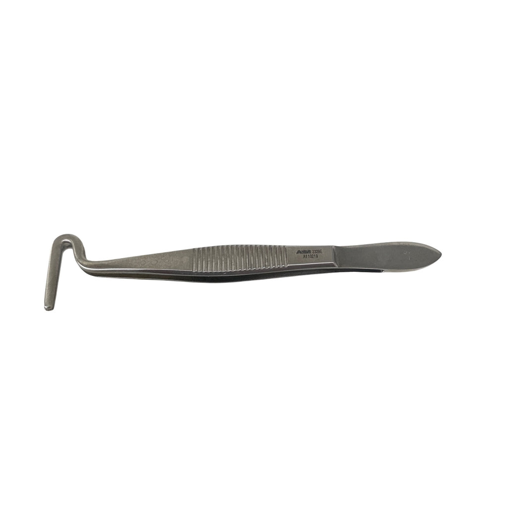 AMBLER REF 2329E Berke ptosis clamp forceps 3 7/8''with slide lock, curved around shafts, 20.0mm jaws with longitudinal serrations