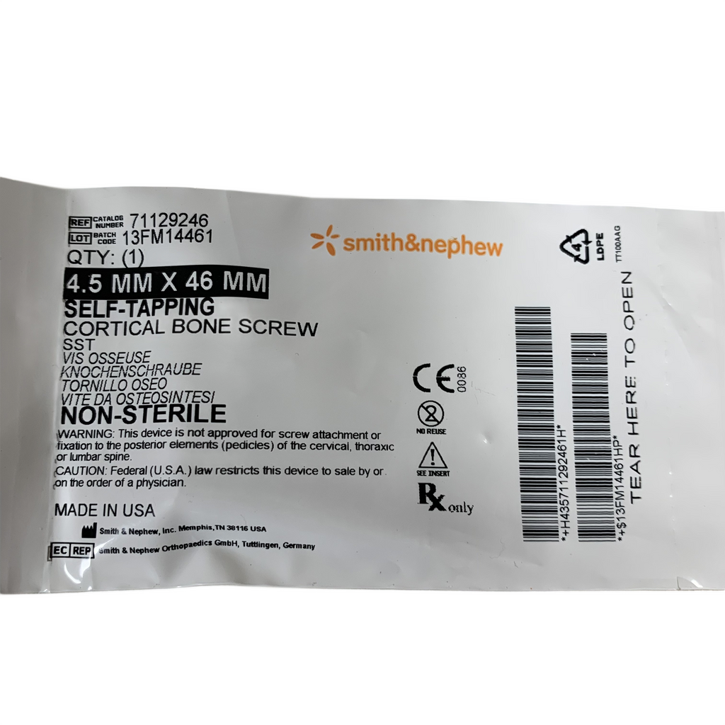 SMITH & NEPHEW 71129246 SELF-TAPPING CORTICAL BONE SCREW SST 4.5 MM X 46 MM