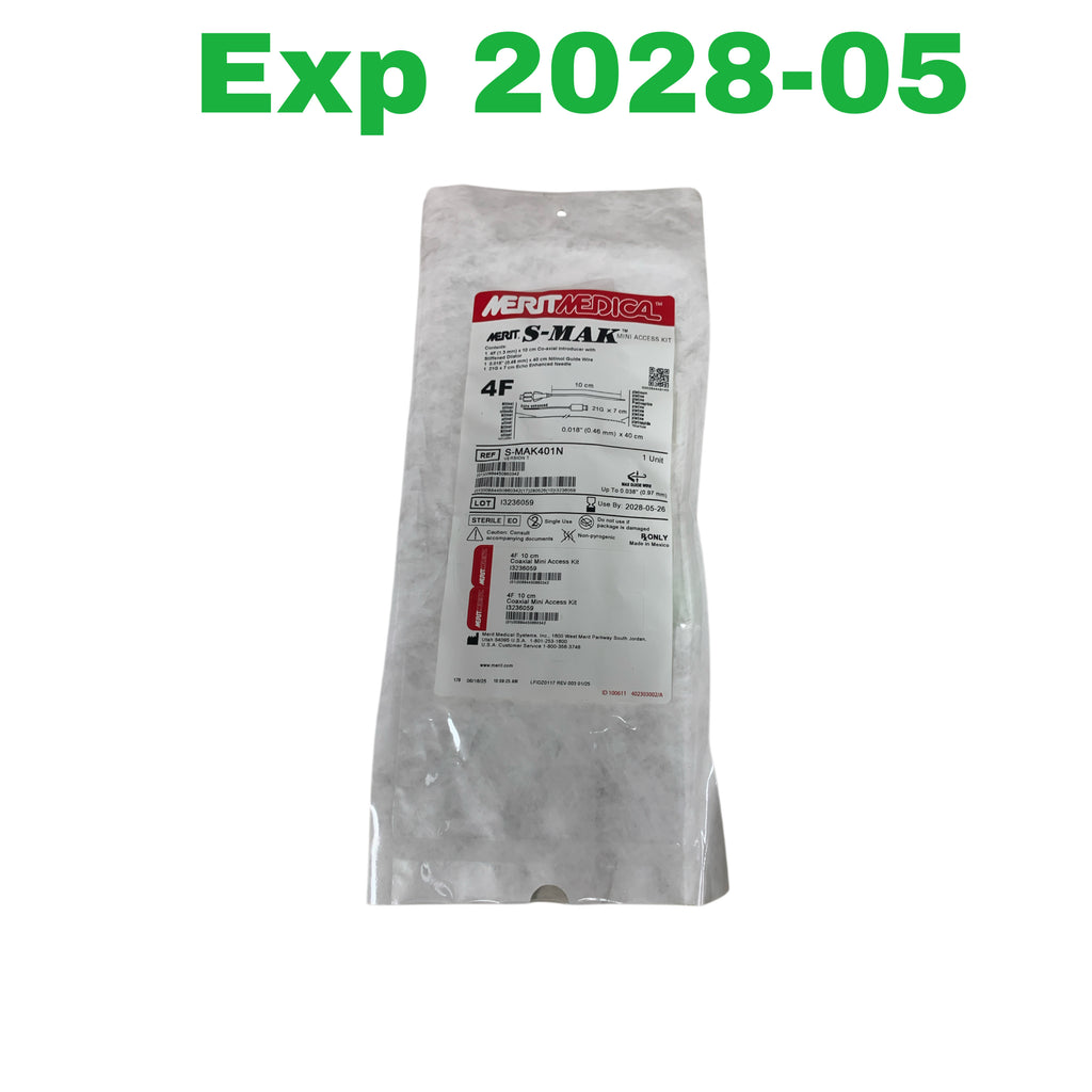 MERIT MEDICAL S-MAK401N S-MAK Mini Access Kit 4F 10cm Co-axial Introducer Nitinol Guide Wire Exp 2028 05