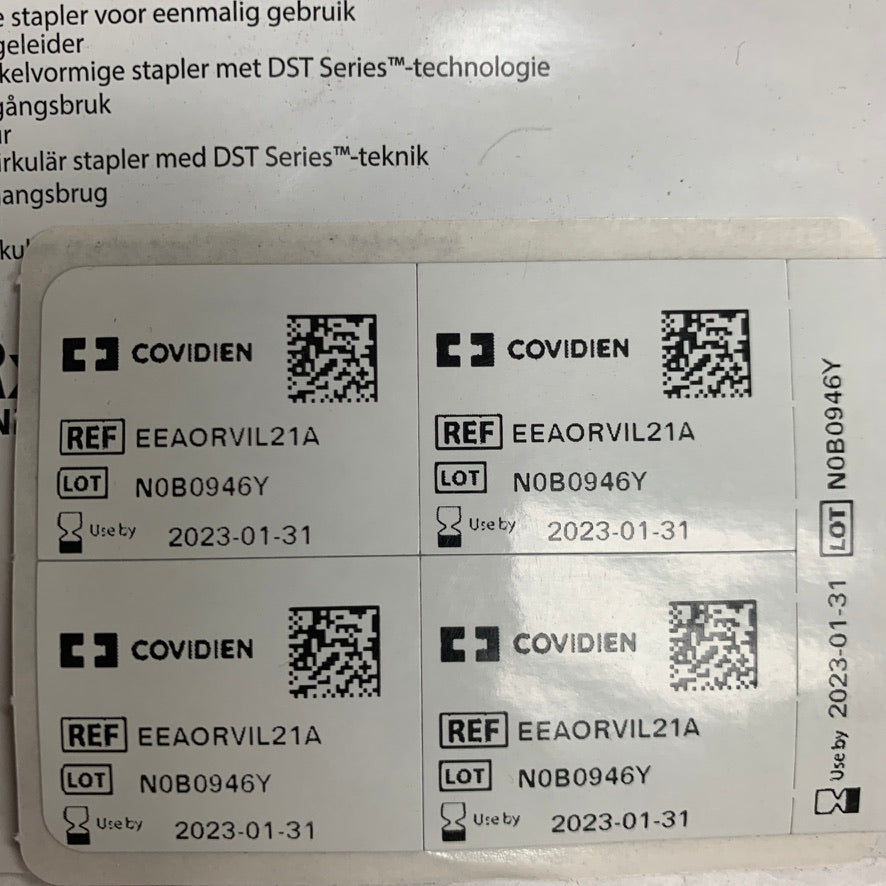 COVIDIEN EEAORVIL21A EEA OrVil Auto Suture Transoral Circular Stapler Anvil 21mm EXP 2023 01