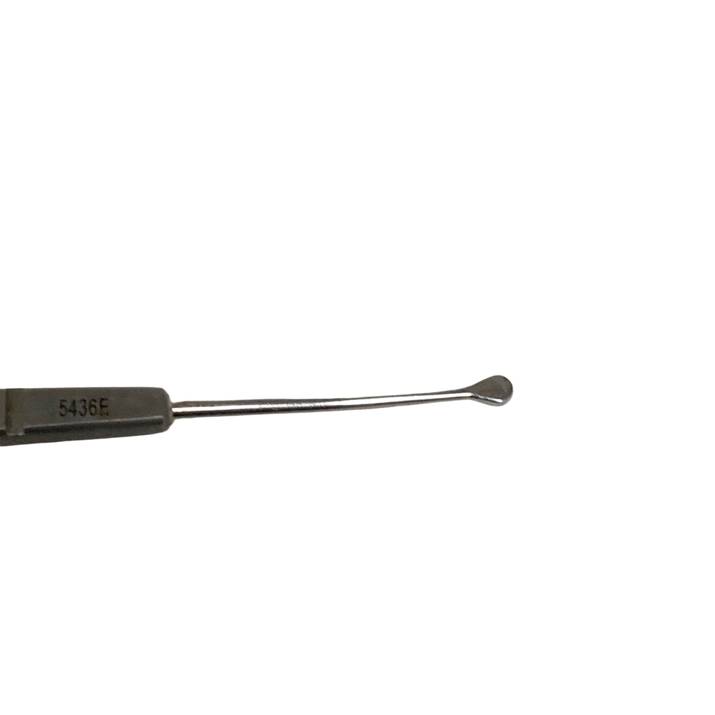 AMBLER REF 5436E O'Connor scleral depressor/marker 5 3/8'', double-ended, 3.0mm wide teardrop-shaped end and 1.5mm Gass marking end, flat handle