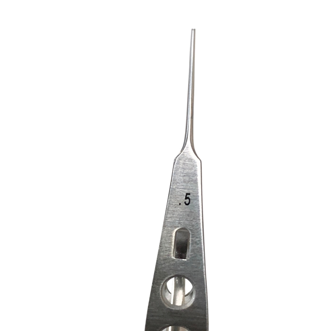 AMBLER REF 9542E Stern-Castroviejo fixation forceps 4 3/8'',0.5mm 1x2 teeth, with lock, flat 3-hole handle