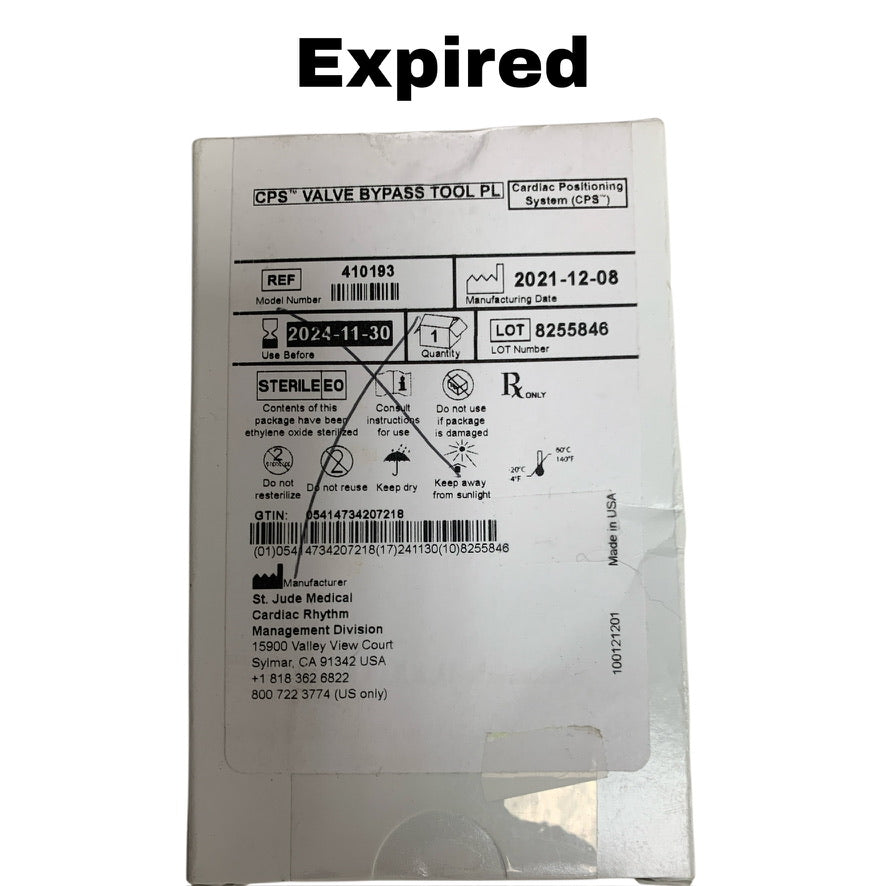 ST JUDE MEDICAL 410193 CPS Valve Bypass Tool PL Cardiac Positioning System EXP 2024 11