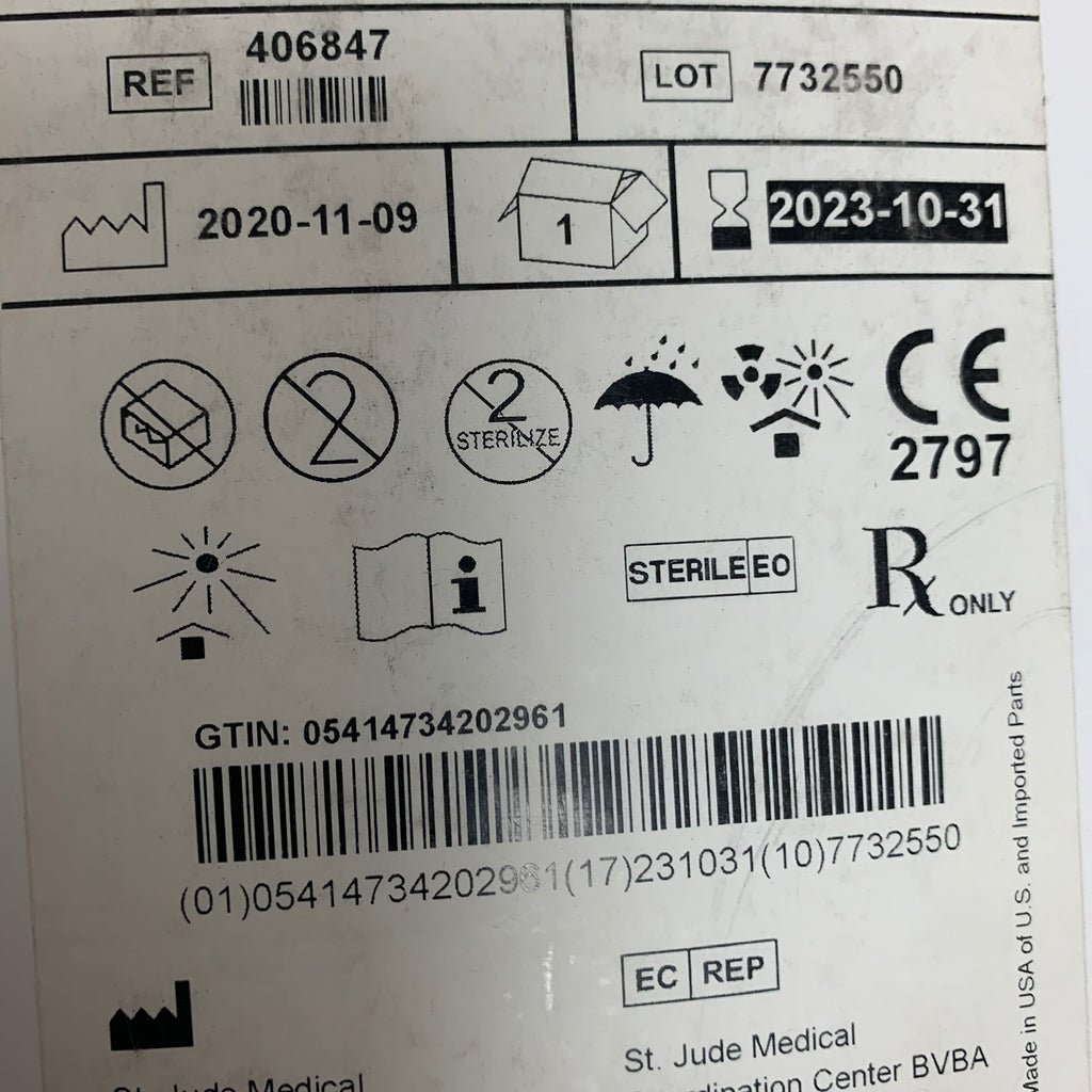 ST JUDE MEDICAL 406847 Fast Cath Guiding Introducer SR3 Curve with Tip Marker 8F 2.6 mm 63 cm EXP 2023 10