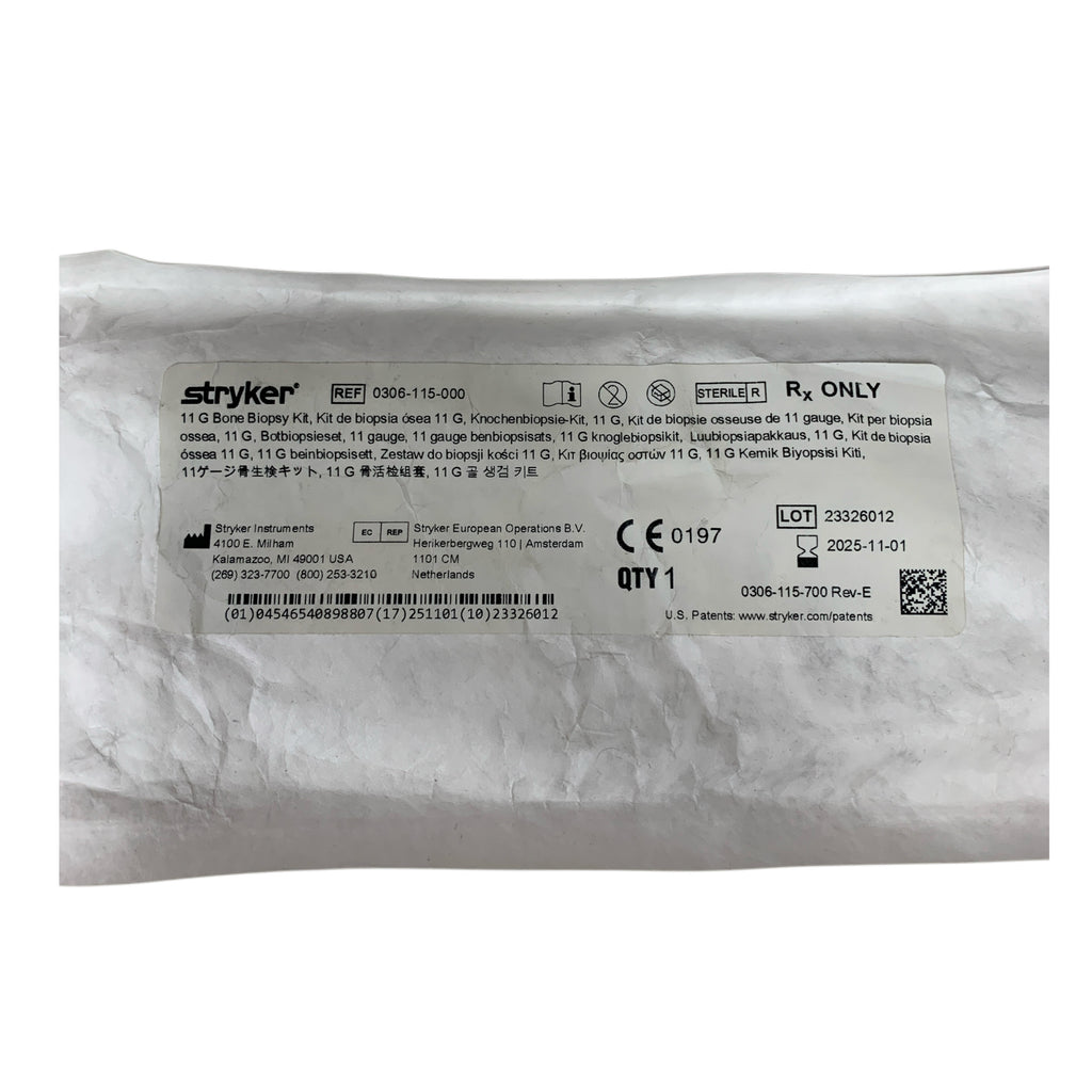 STRYKER REF 0306-115-000 11 G Bone Biopsy Kit, Exp.2025/11