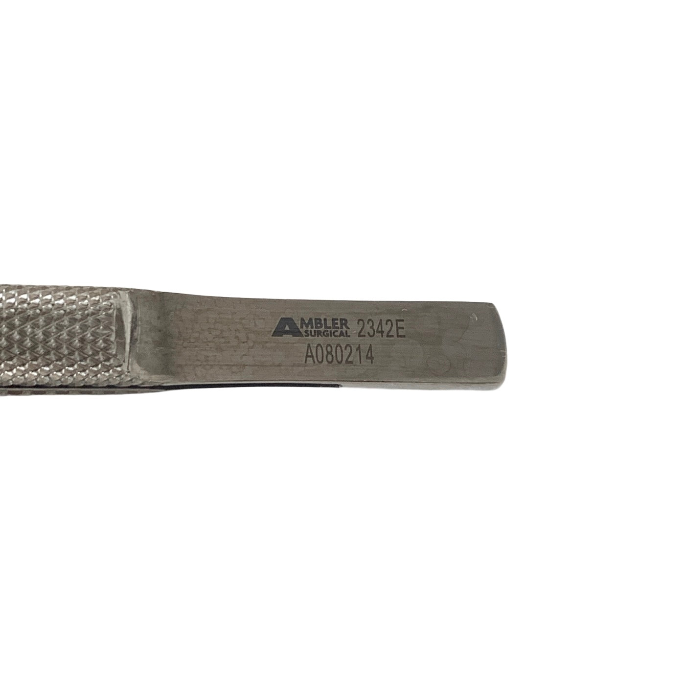 AMBLER REF 2342E McPherson corneal suturing forceps 3 3/8'',straight shafts, 1x2 teeth, 5.0mm tying platforms, narrow flat handle