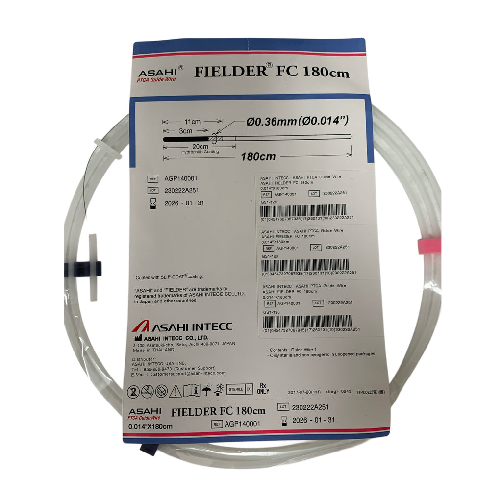 ASAHI INTECC REF AGP140001 FIELDER FC 180cm PTCA Guide Wire 0.014 inch 0.36mm Exp 2026 01