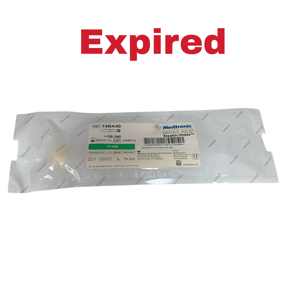 MEDTRONIC MIDAS REX 14BA40 Stealth Midas Dissecting Tool 14 AM G8 340 EXP 2025 01