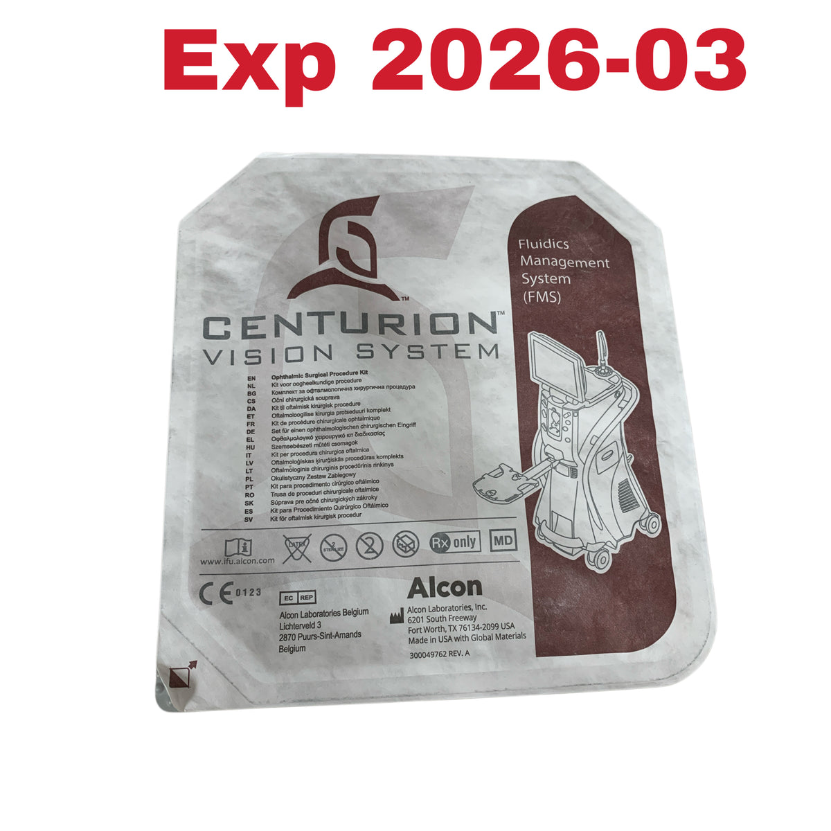ALCON 8065000134 Centurion Vision System Active FMS with Intrepid Ultra Sleeves 0.9 mm 45 Degree ABS Intrepid Balanced Tip Exp 2026 03