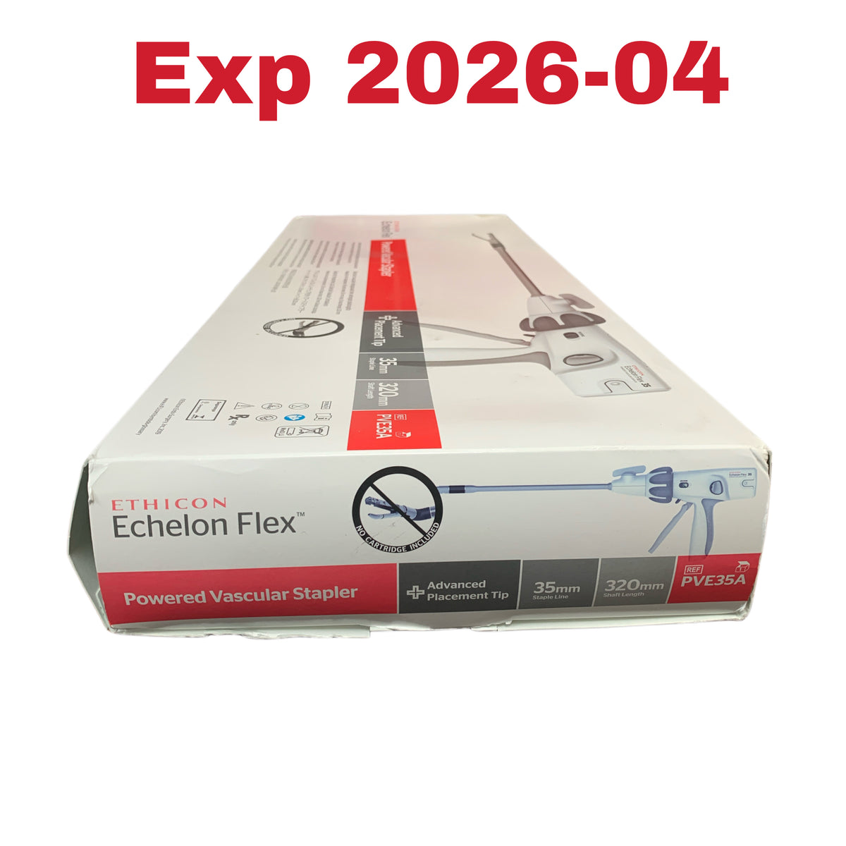 ETHICON PVE35A Echelon Flex Powered Vascular Stapler Advanced Placement Tip 35 mm Staple Line 320 mm Shaft Length EXP 2026 04