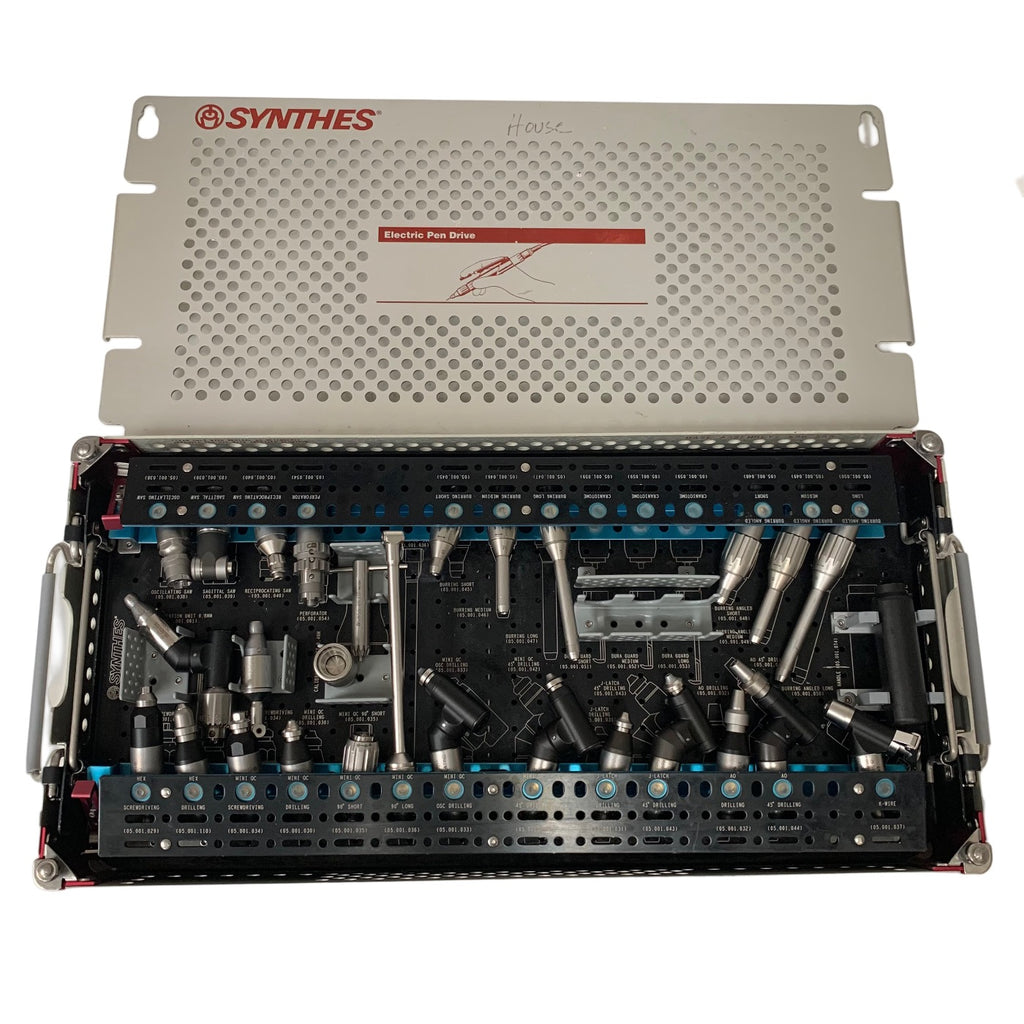 SYNTHES 05.001.000 Electric Pen Drive System Set With Handpiece, Attachments & Tray