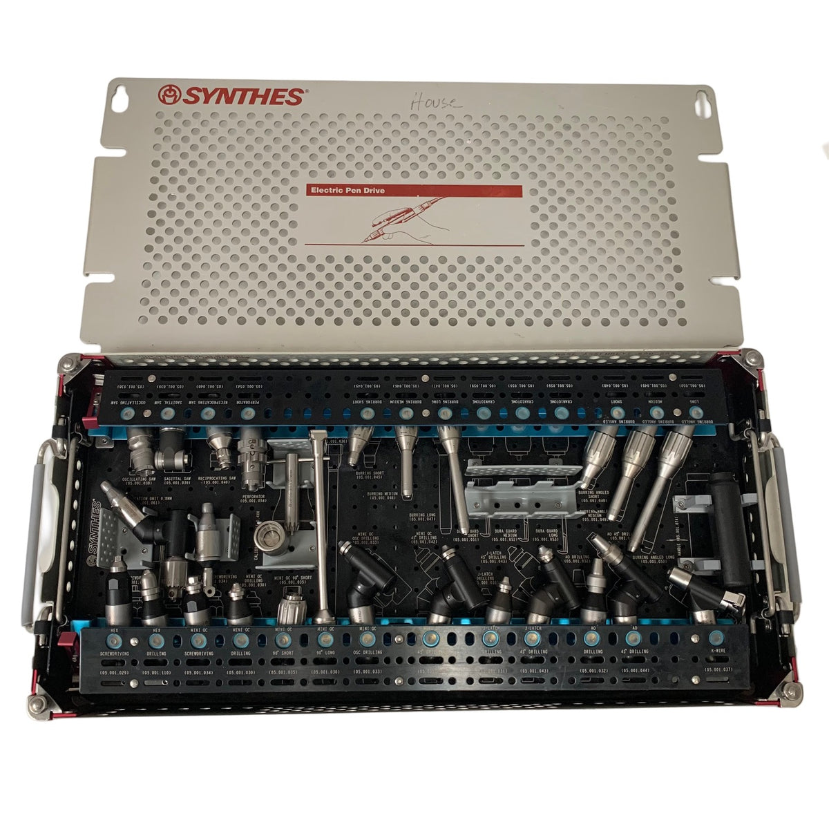 SYNTHES 05.001.000 Electric Pen Drive System Set With Handpiece, Attachments & Tray