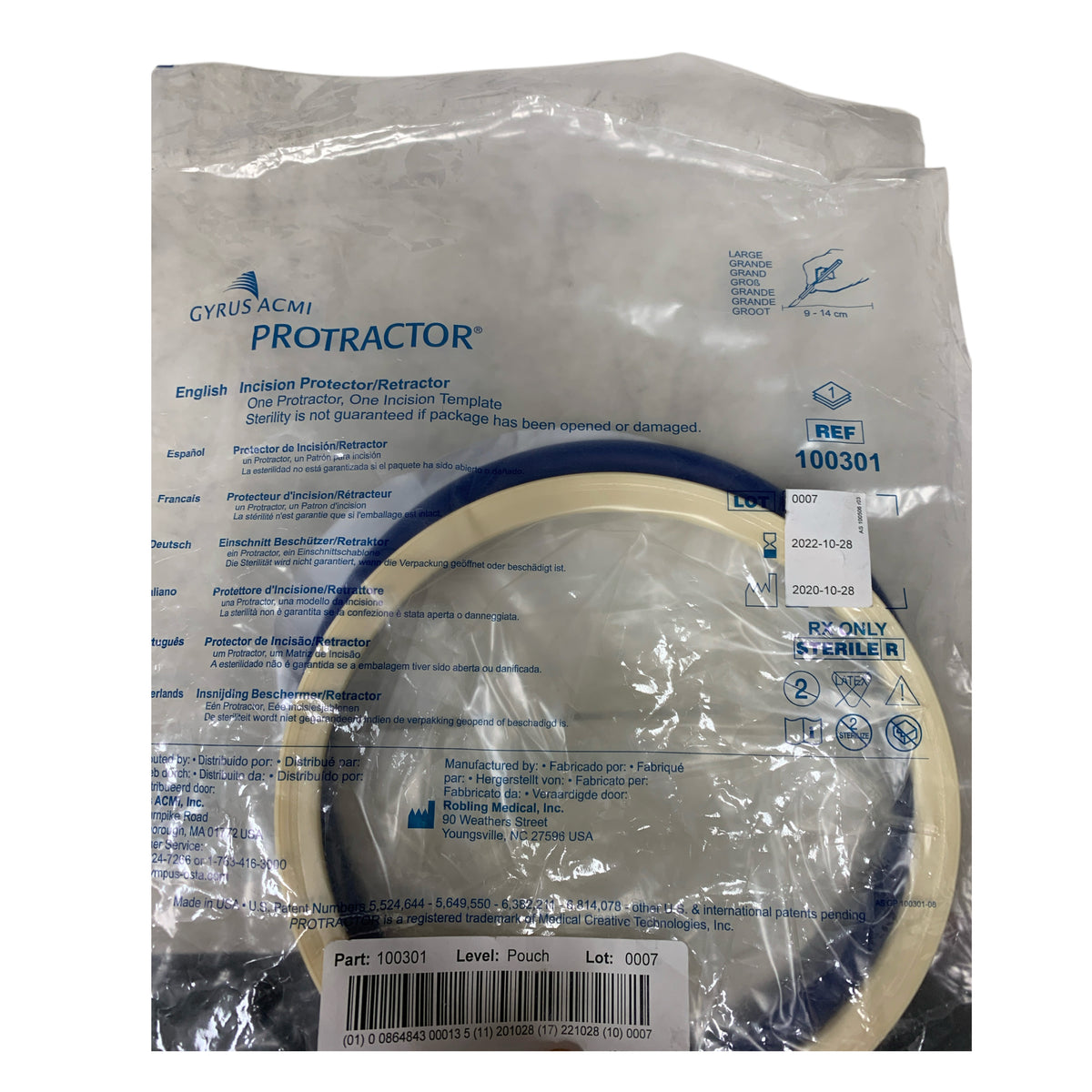 GYRUS ACMI 100301 Protractor Incision Protector Retractor Large 9-14cm Exp 2022 10