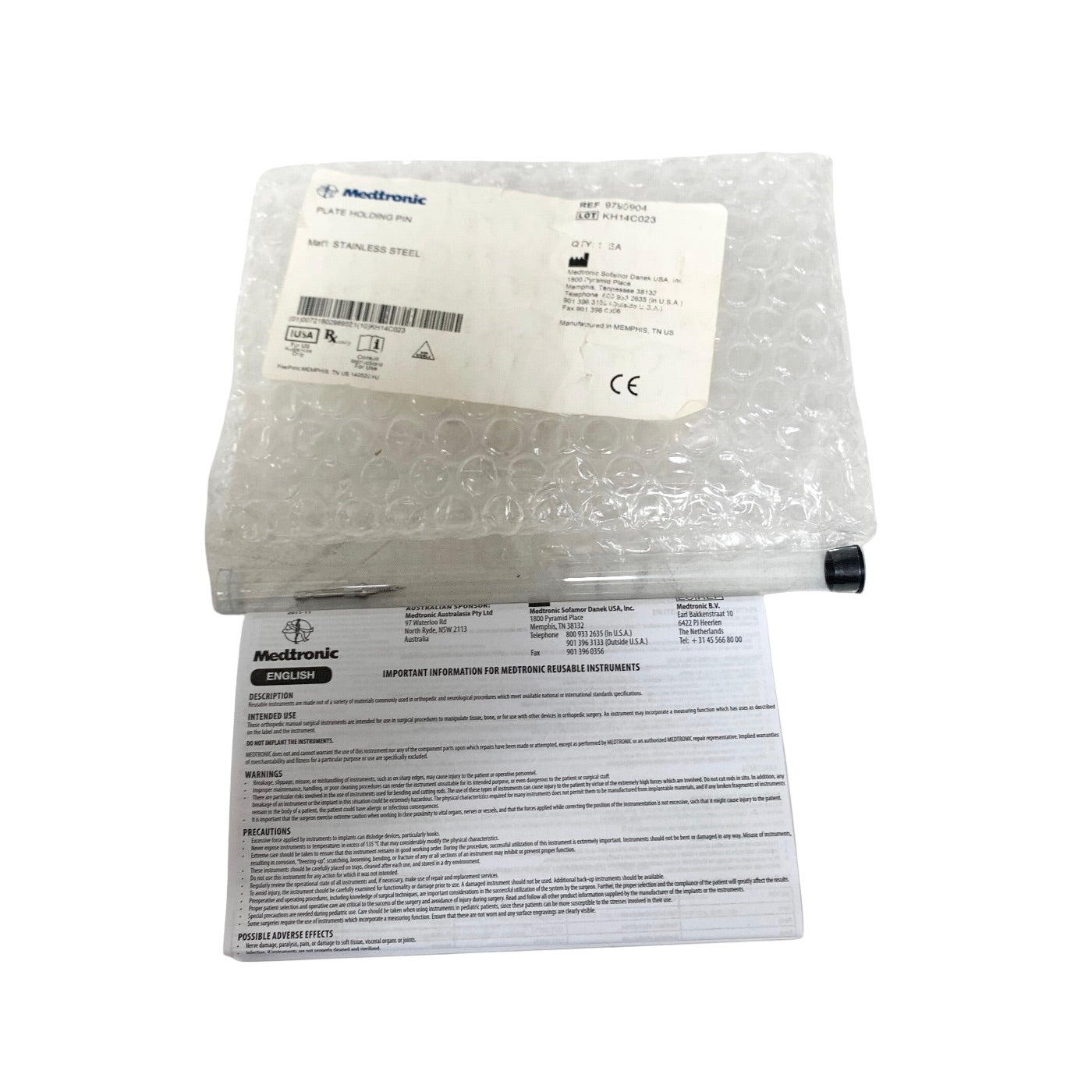 MEDTRONIC REF 9790904 PLATE HOLDING PIN, NON STERILE