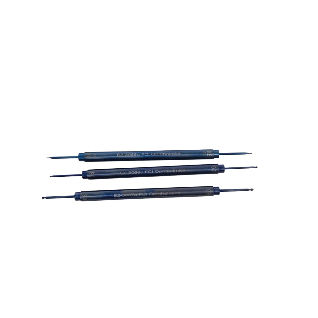 FCI OPHTHALMICS REF S2-30065U, S2-30066U, S2-30067U Punctal Gauge Lot Of Three