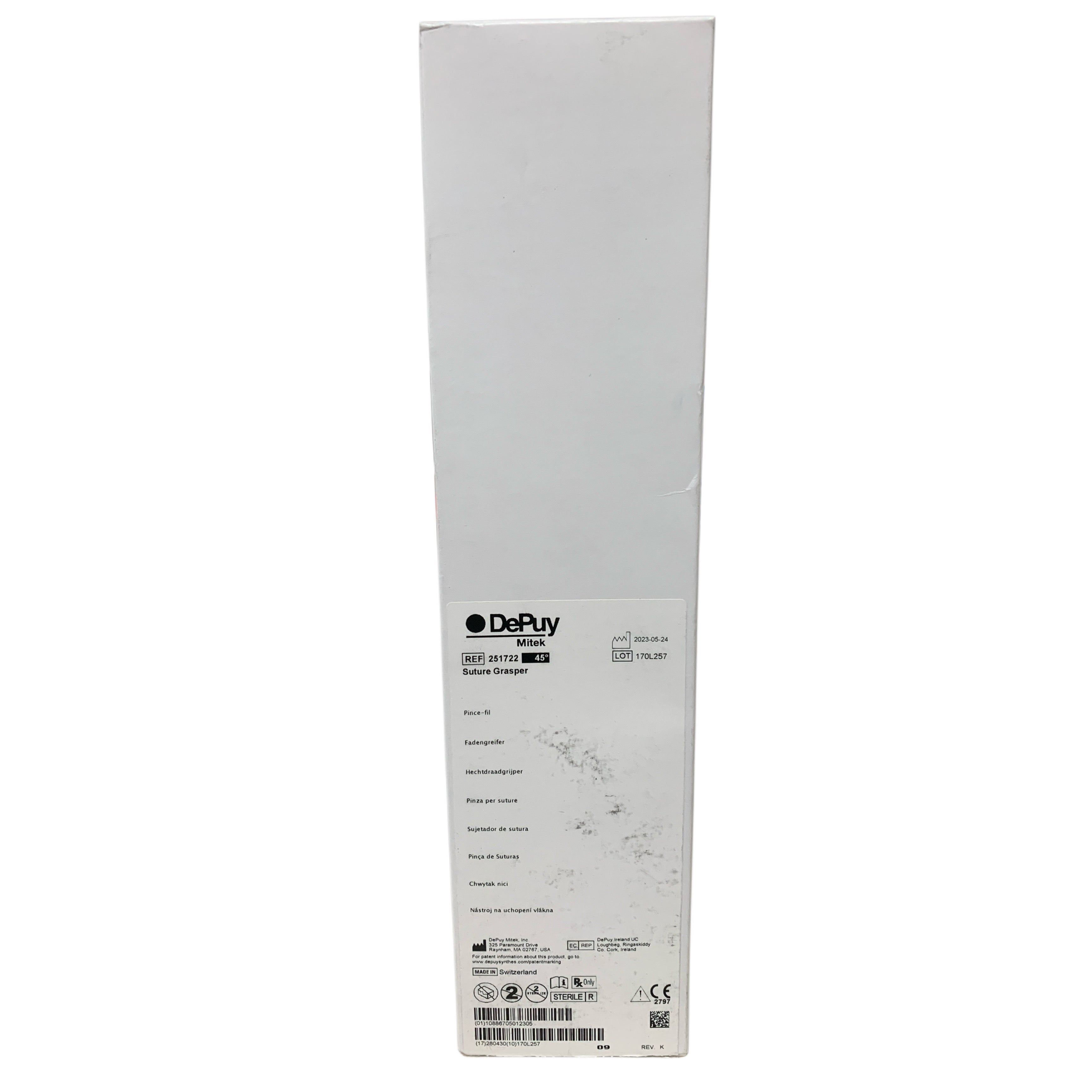 DEPUY MITEK REF 251722 Ideal Suture Grasper 45 Degree Exp 2028 04