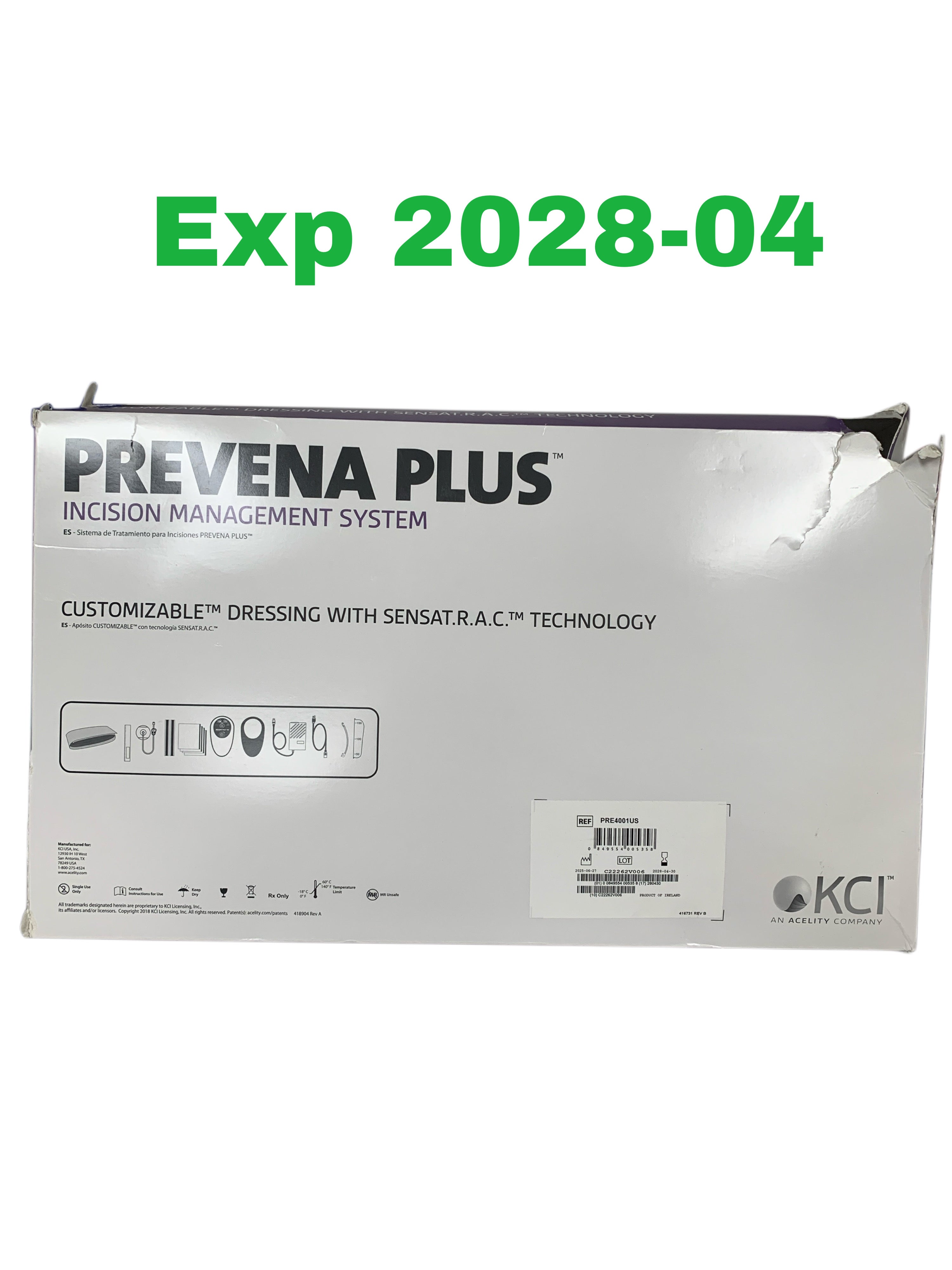 KCI REF PRE4001US Prevena Plus Incision Management System, Exp.2028/04