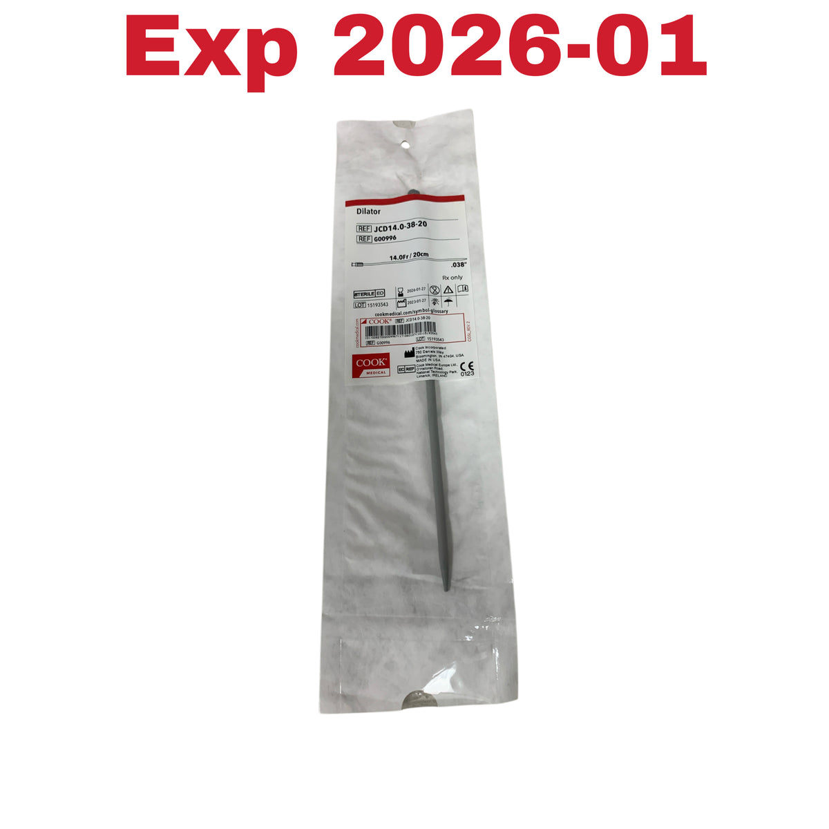 COOK JCD14.0-38-20 / G00996 DILATOR 14.0FR 20CM 038IN EXP 2026 01