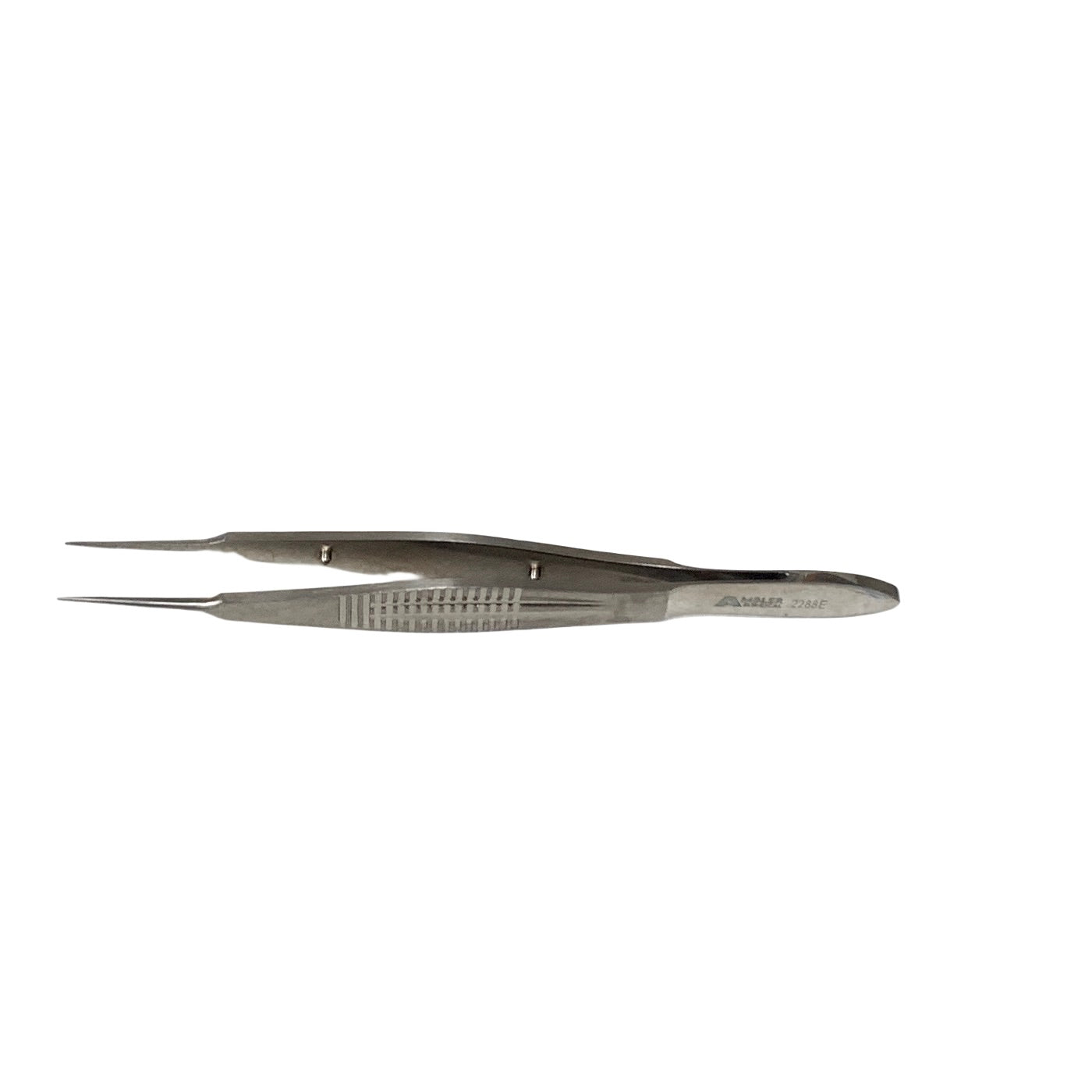 AMBLER REF 2288E MacGregor conjunctival forceps 4 3/8'',straight shafts, 5.5mm tying platform, 1.0mm cross-serrated tips, wide flat handle