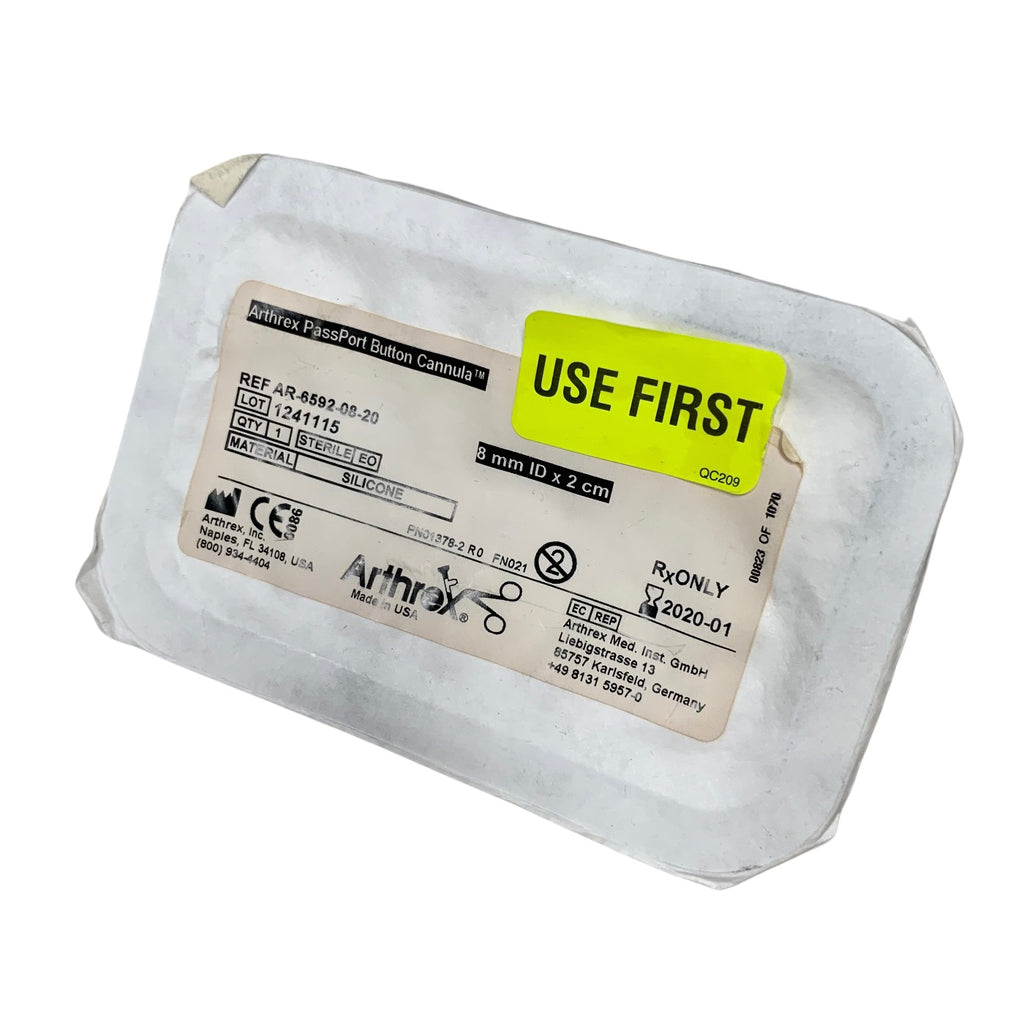 ARTHREX AR-6592-08-20 PassPort Button Cannula 8 mm ID x 2 cm Exp 2020 01