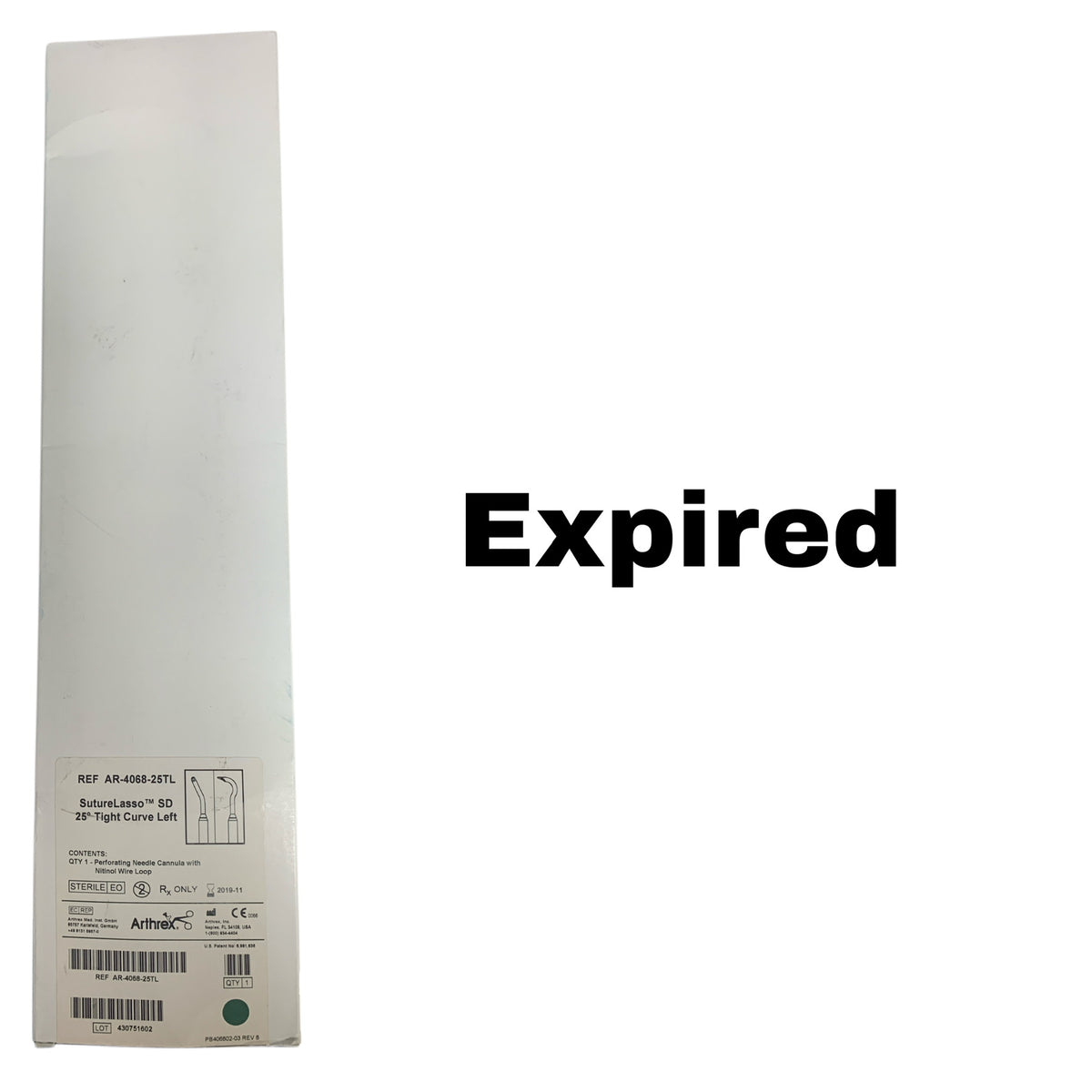 ARTHREX AR-4068-25TL SutureLasso SD 25 Degree Tight Curve Left EXP 2019 11