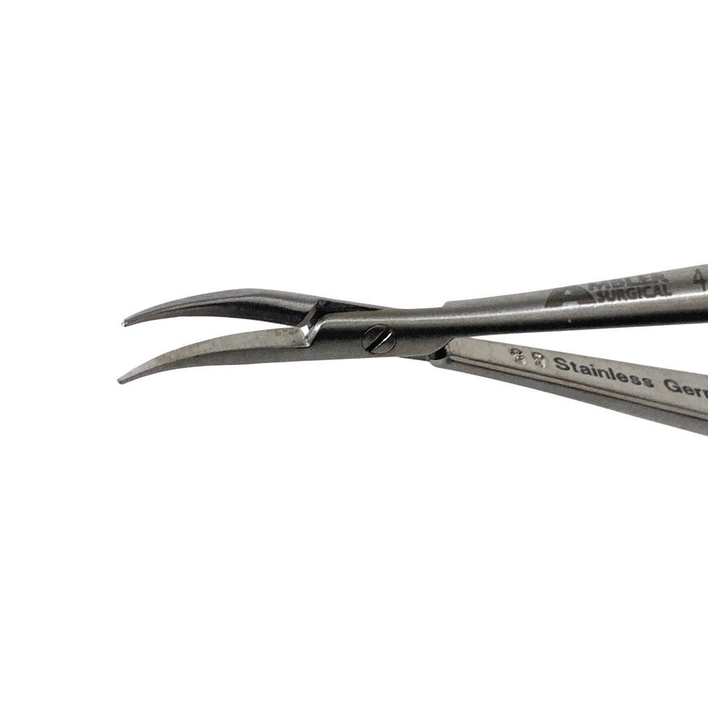 AMBLER REF 4412E Castroviejo needle holder 5 1/8'',curved, 9.0mm smooth jaws, round handle, without lock