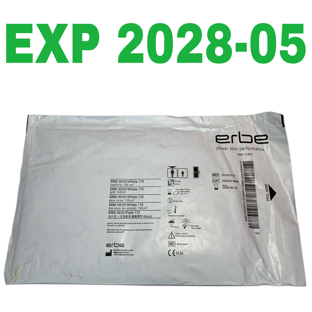 ERBE REF 20193-070 NESSY Plate 170 Electrosurgical Neutral Patient Return Electrode Split Exp.2028/05