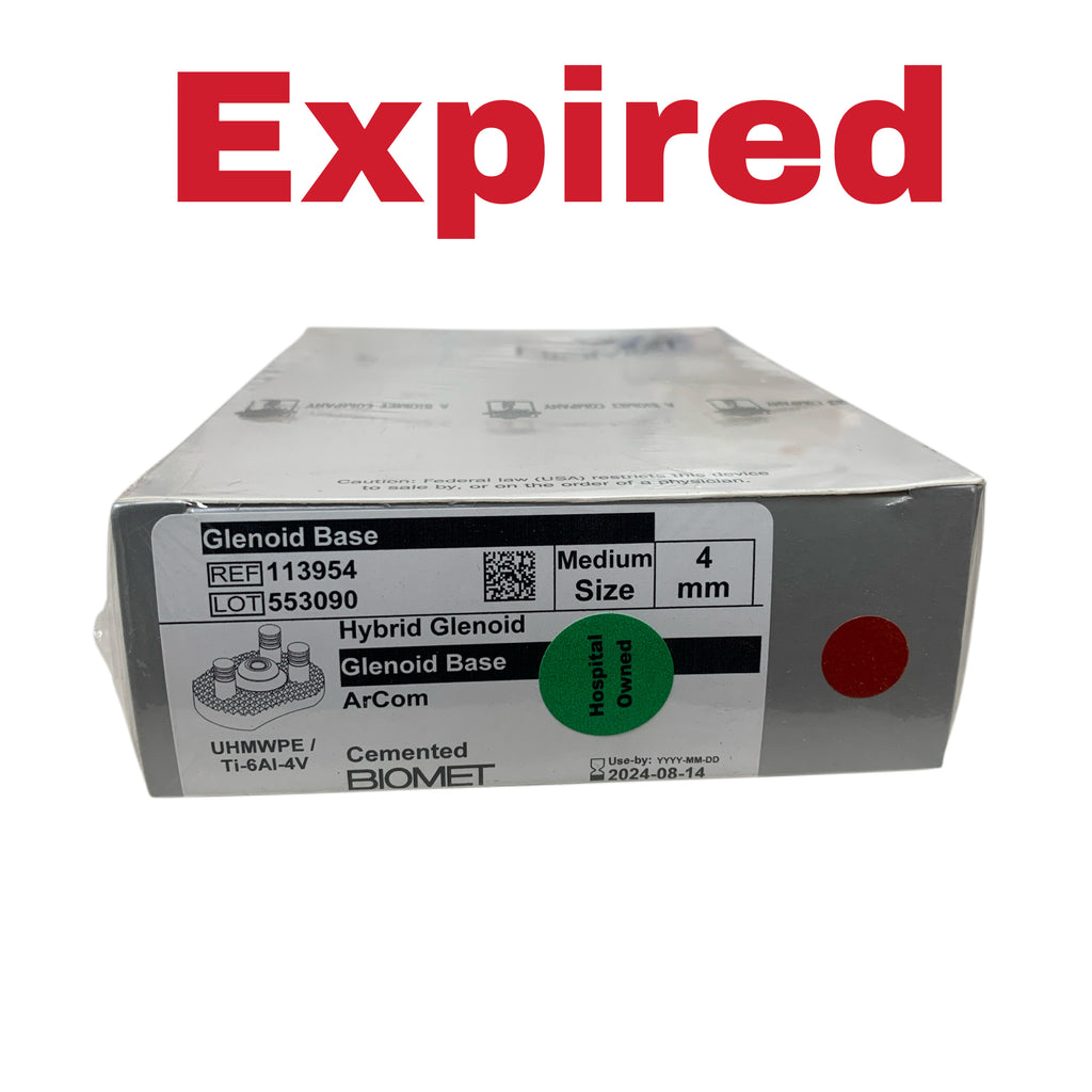 BIOMET REF 113954 Hybrid Glenoid Base Medium Size 4mm ArCom Cemented UHMWPE / Ti-6AI-4V Exp 2024 08