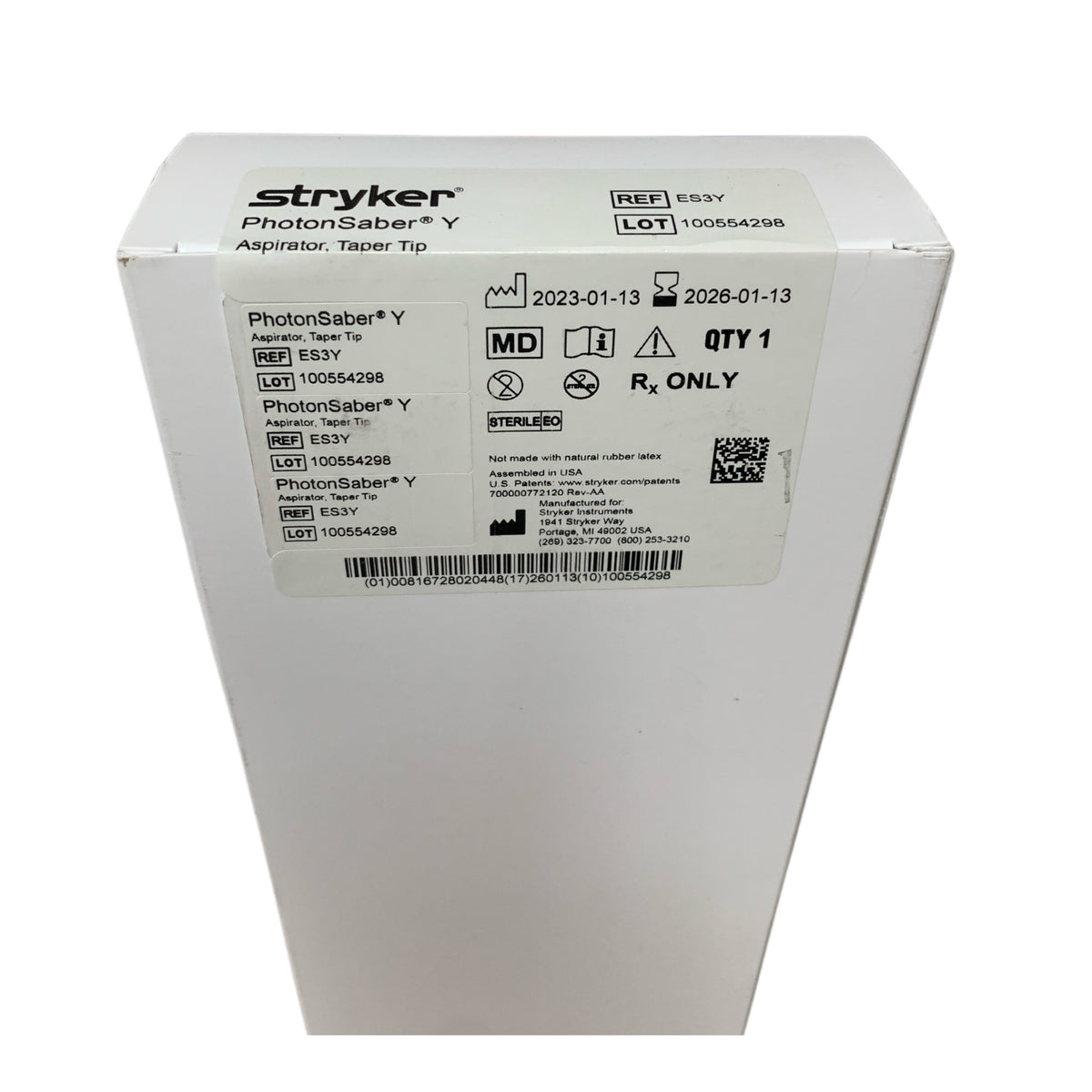 STRYKER ES3Y PhotonSaber Y Aspirator Taper Tip Exp 2026 01