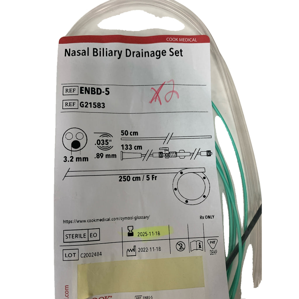 COOK MEDICAL ENBD-5 / G21583 Nasal Biliary Drainage Set 5 Fr 250 cm Exp 2025 11