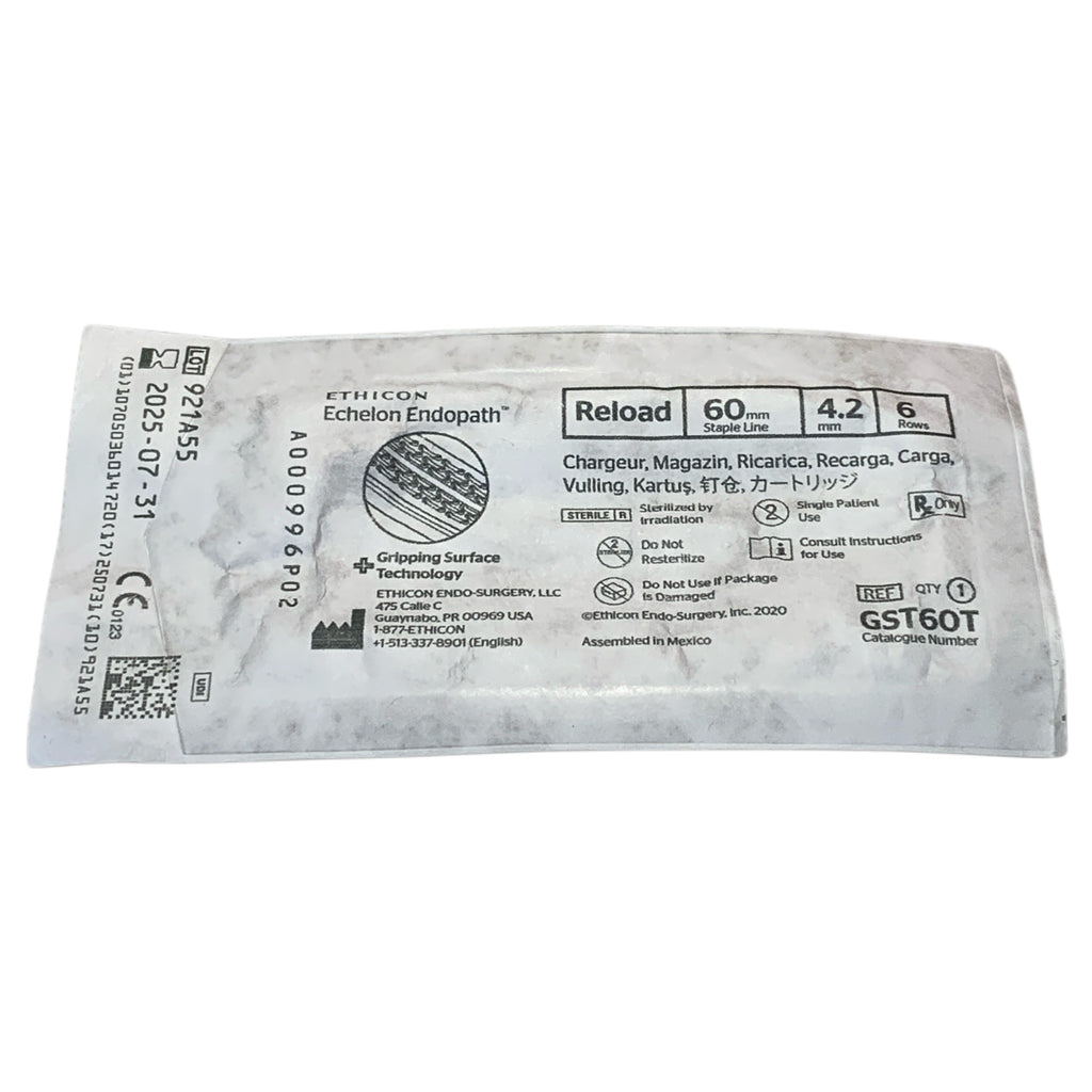 ETHICON REF GST60T Echelon Endopath 60mm Reload 4.2mm 6 Rows Gripping Surface Technology Exp.2025/07