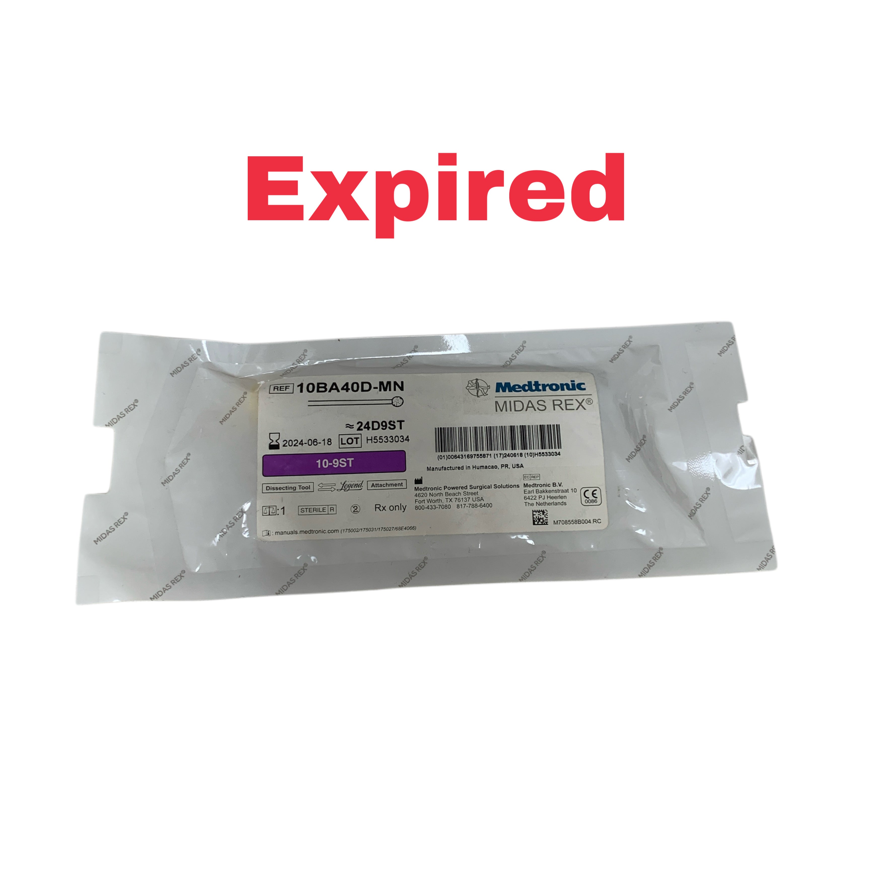 MEDTRONIC REF 10BA40D-MN Midas Rex Legend Diamond Ball Dissecting Tool 10-9ST 4mm Exp.2024/06