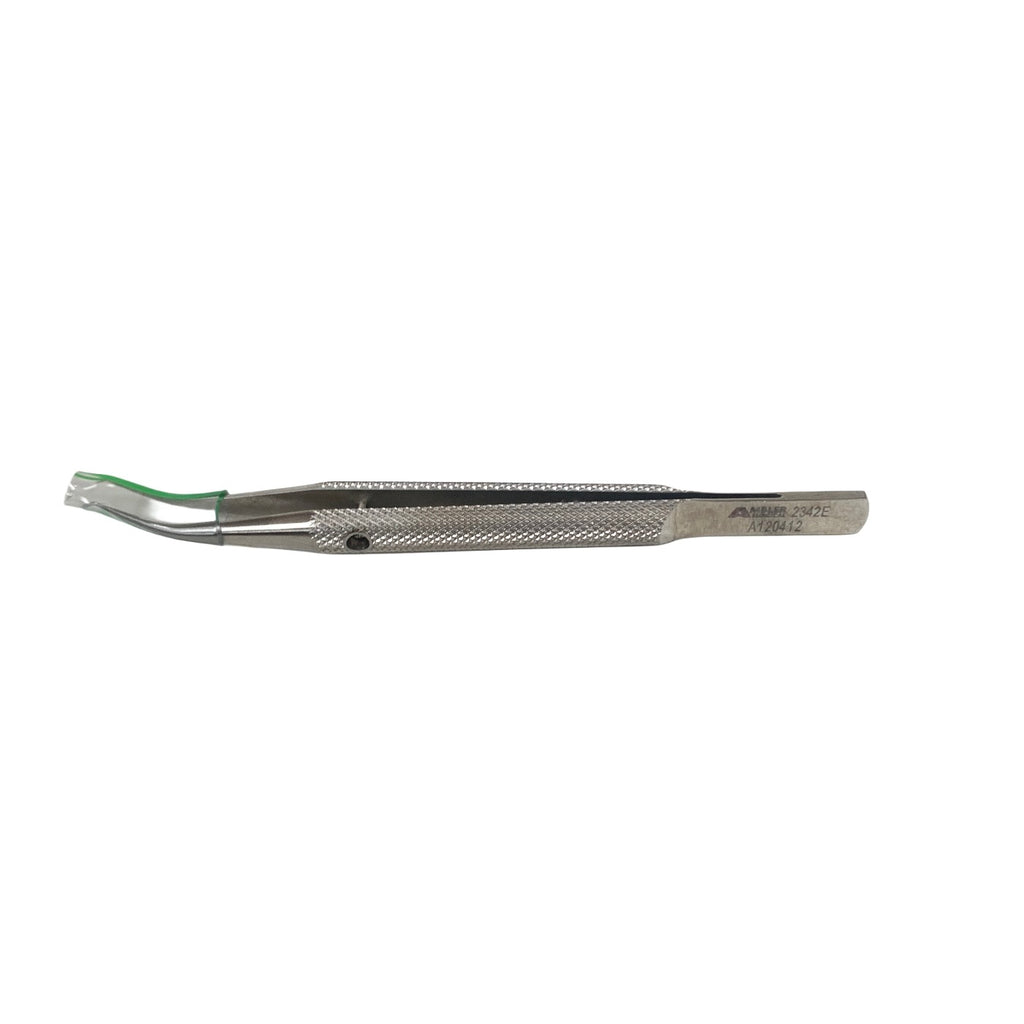 AMBLER REF 2342E Girard corneoscleral forceps 4 1/4'',left hand use, 0.3mm 1x2 teeth set at 90º, 6.0mm tying platforms, round handle