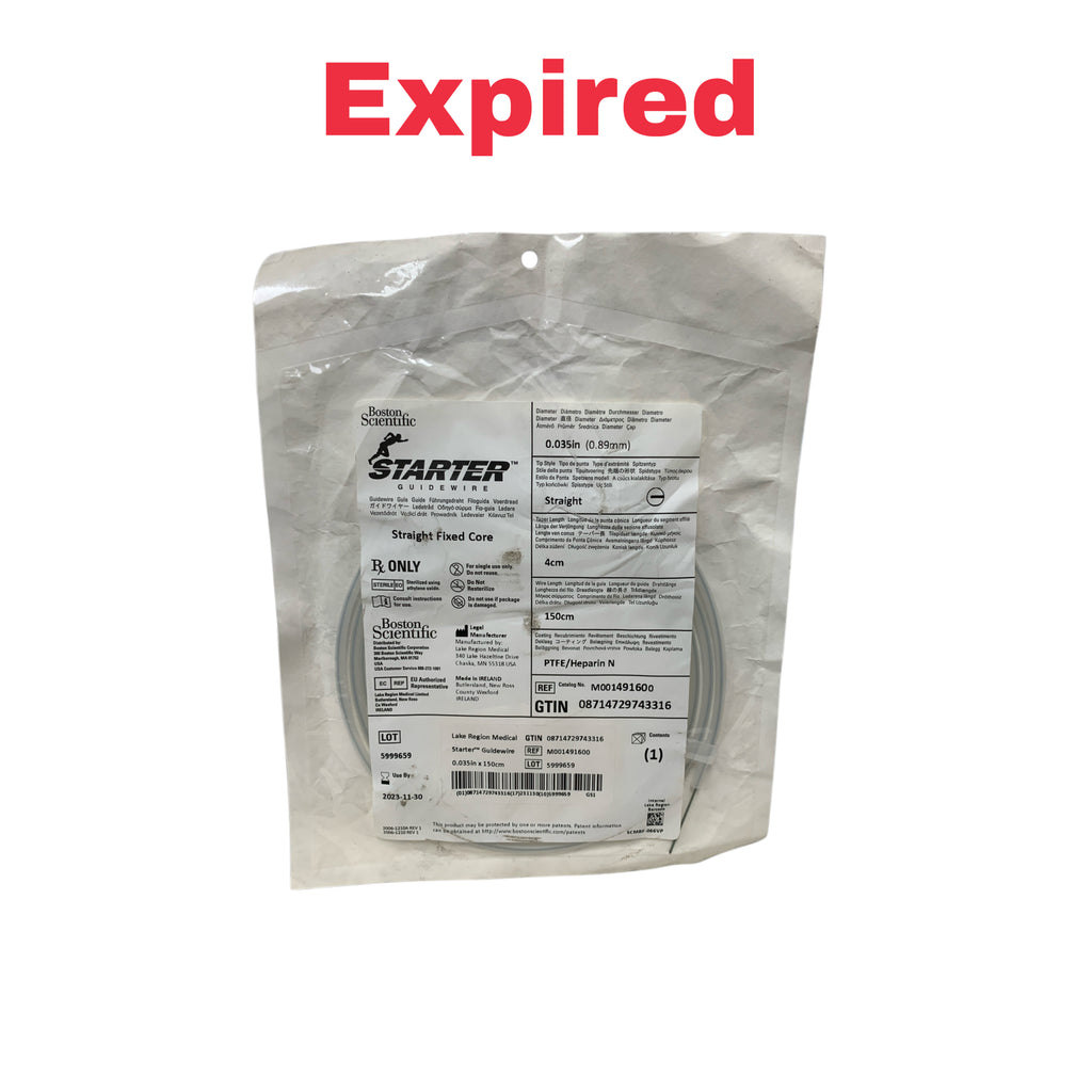 BOSTON SCIENTIFIC REF M001491600 Starter Guidewire Straight Fixed Core 0.035in x 150cm, Exp.2023/11