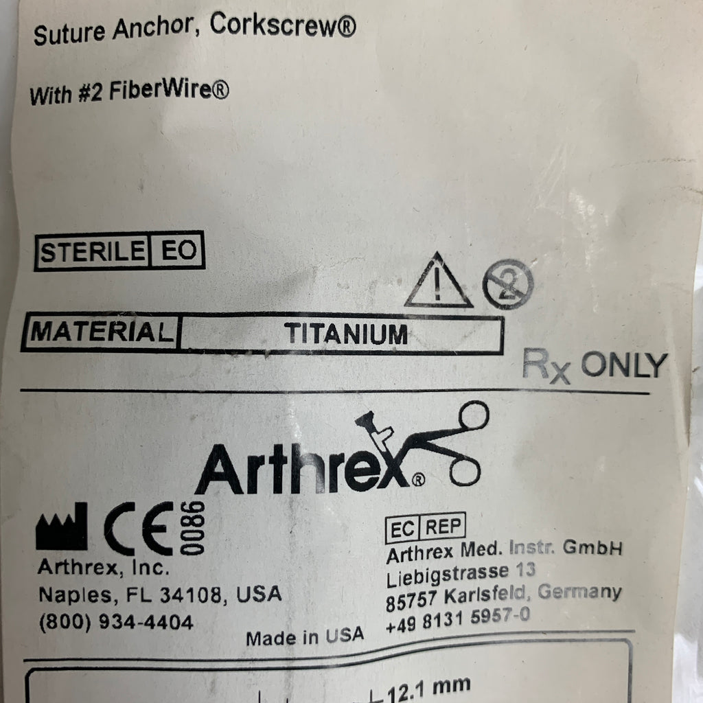 ARTHREX AR-1915SF Corkscrew Suture Anchor 3.5 x 12.1mm, EXP 2020-05