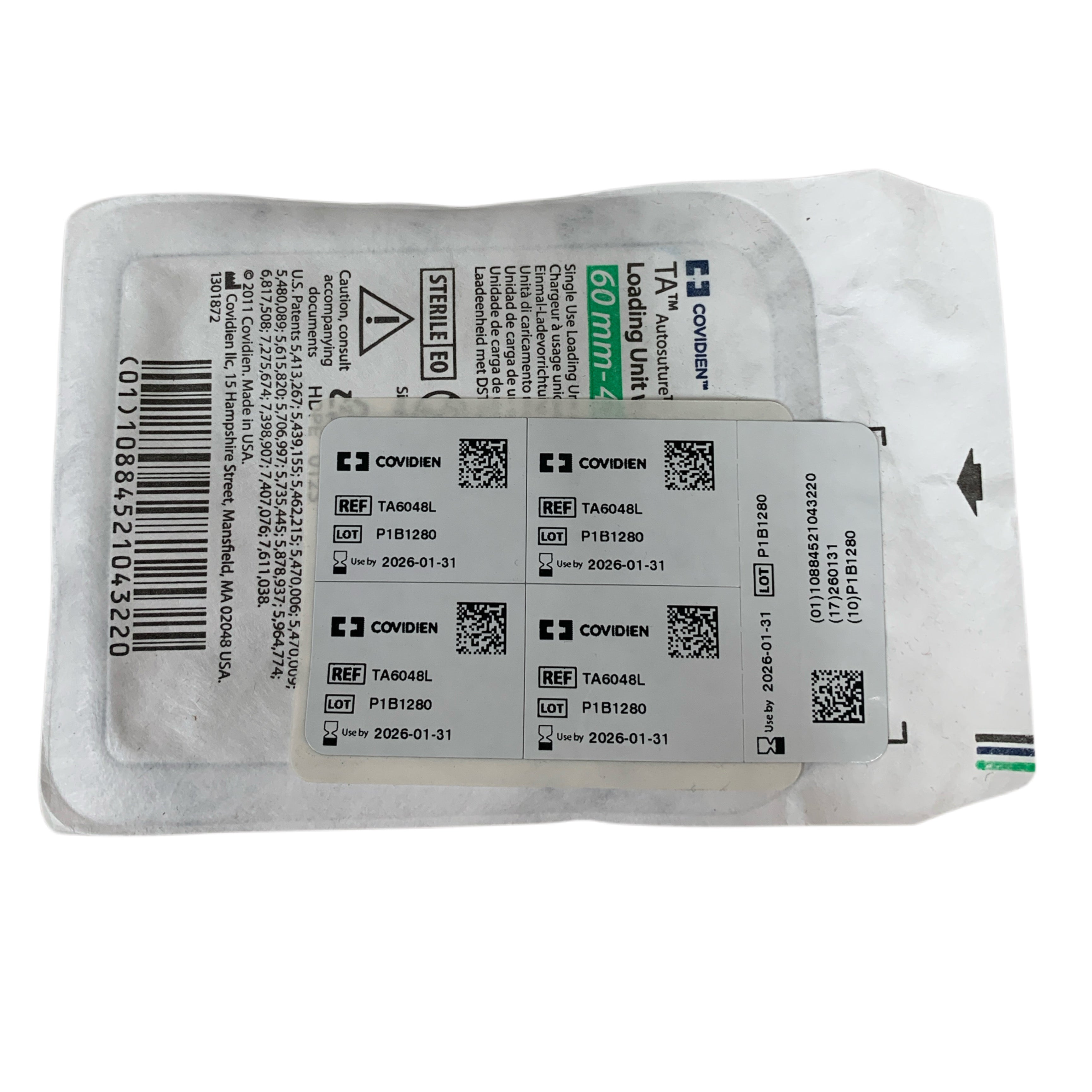 COVIDIEN REF TA6048L TA Autosuture 60mm-4.8 Loading Unit, Exp.2026/01