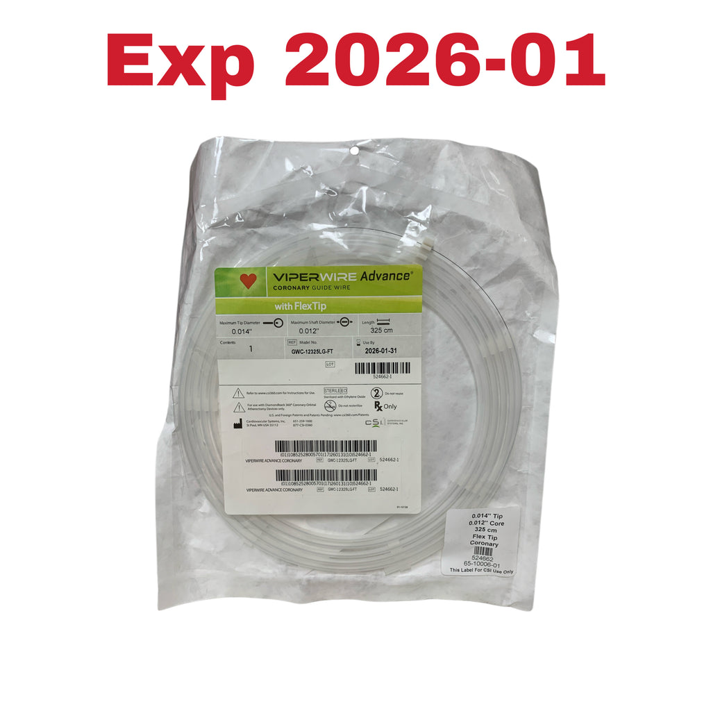 CSI REF GWC-12325LG-FT VIPERWIRE Advance Coronary Guide Wire with FlexTip 0.014" Tip 0.012" Core 325 cm Exp 2026 01