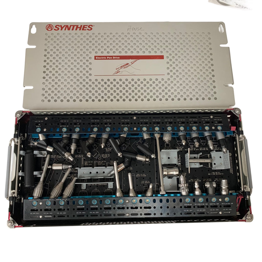 SYNTHES 05.001.000 Electric Pen Drive System Set With Handpiece, Attachments & Tray