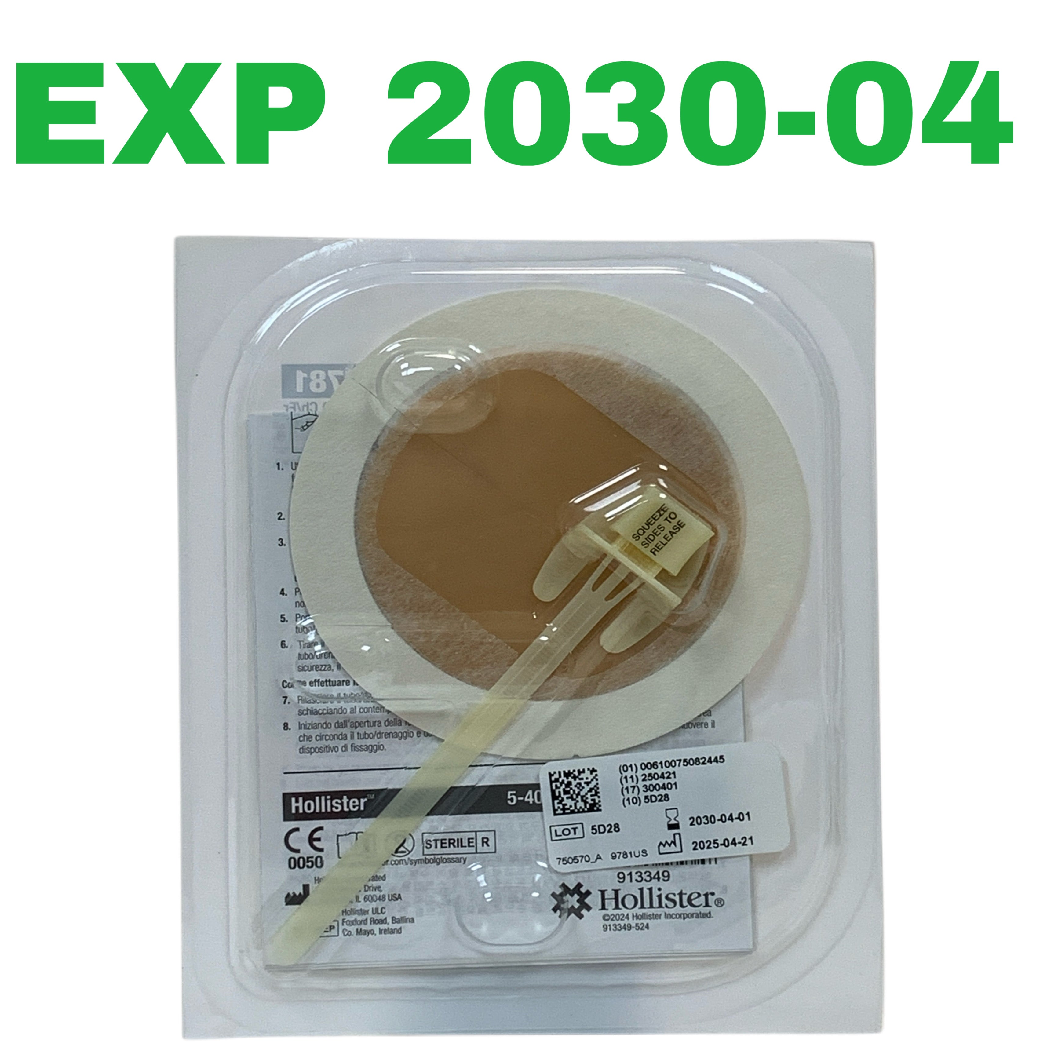 HOLLISTER INC. REF 9781 Horizontal Drain / Tube Attachment Device 5-40 Ch/Fr Sterile, Exp.2030/04