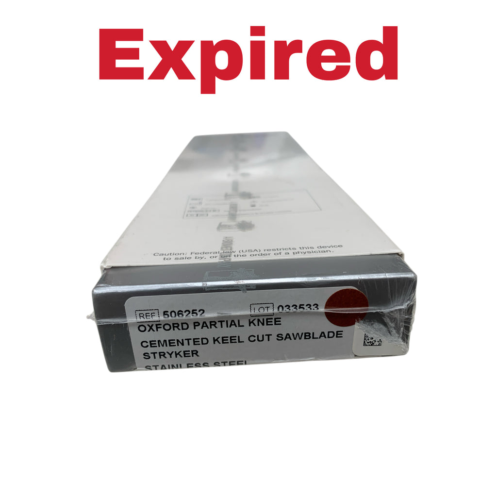 ZIMMER BIOMET REF 506252 OXFORD PARTIAL KNEE CEMENTED KEEL CUT SAWBLADE STAINLESS STEEL EXP 2025 05