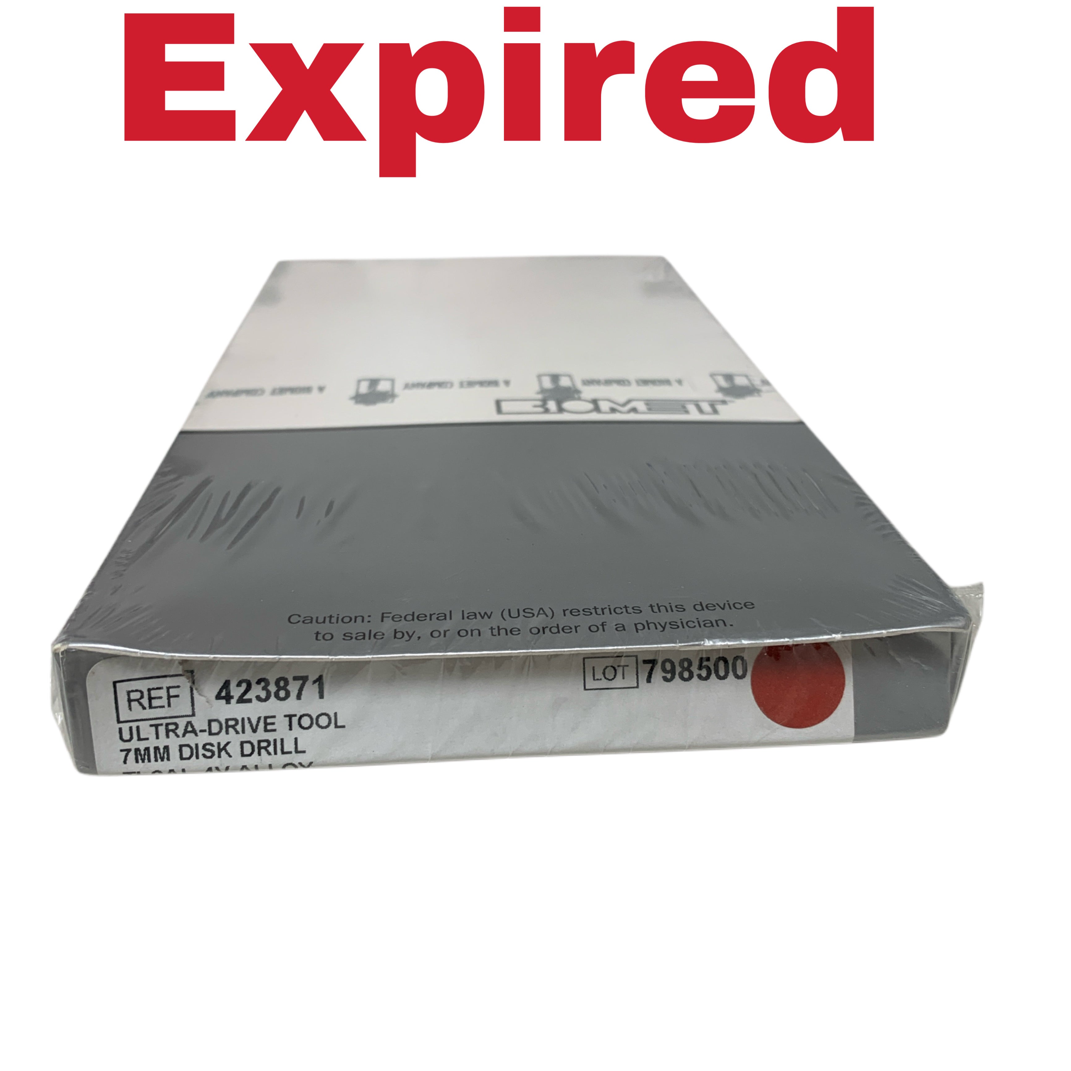 BIOMET REF 423871 ULTRA-DRIVE TOOL 7MM DISK DRILL EXP 2023/04
