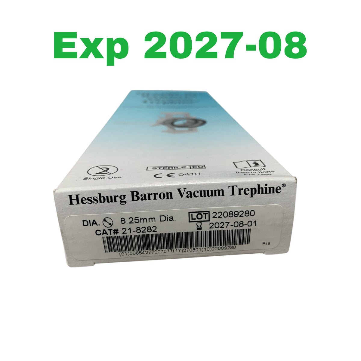 JEDMED 21-8282 Hessburg Barron Vacuum Trephine 8 25mm Exp 2027 08